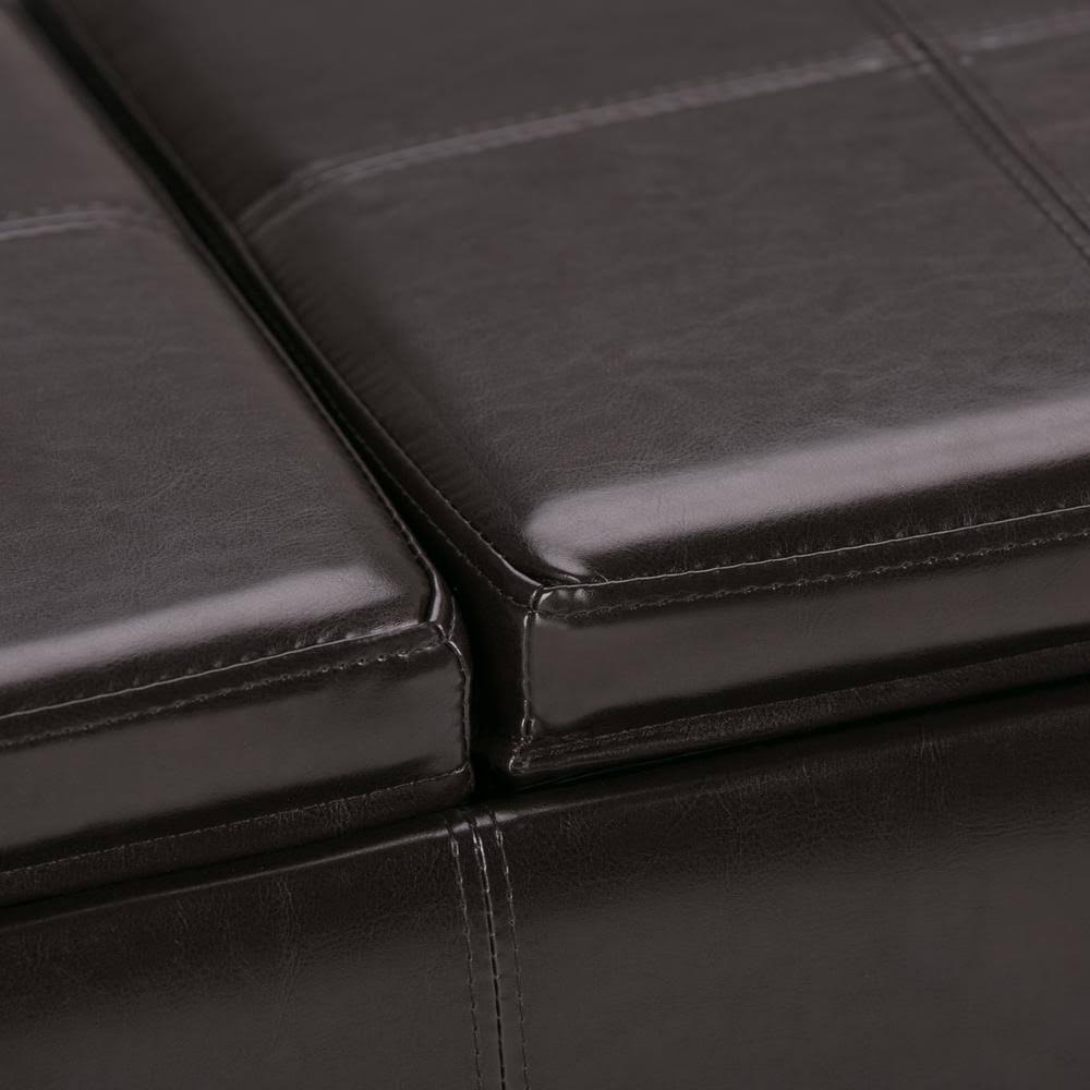 Simpli Home Avalon Storage Ottoman: Brown