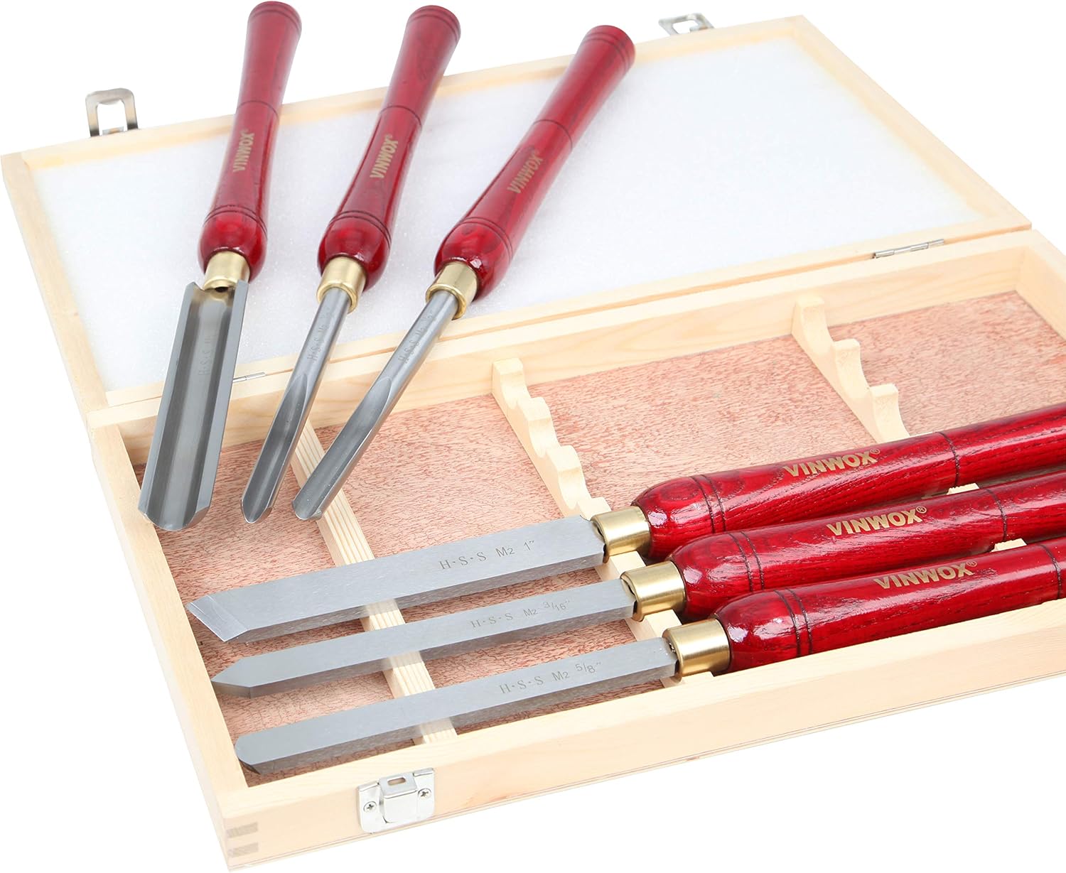 VINWOX 3 PCS Carbide Wood Lathe Turning Tool Set, Carbide Lathe Turning Tool, Carbide Turning Tool, Including Rougher, Finisher, Detailer, Pen Turning tool, Pen Making