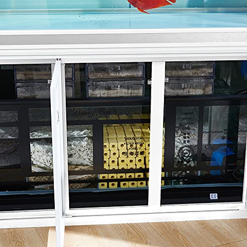 JAJALE Aquarium Fish Tank LED Light Pump Freshwater Filter Upright Fishtank Stand Bundle Ultra Clear Tempered Glass with Complete Aquarium Setup