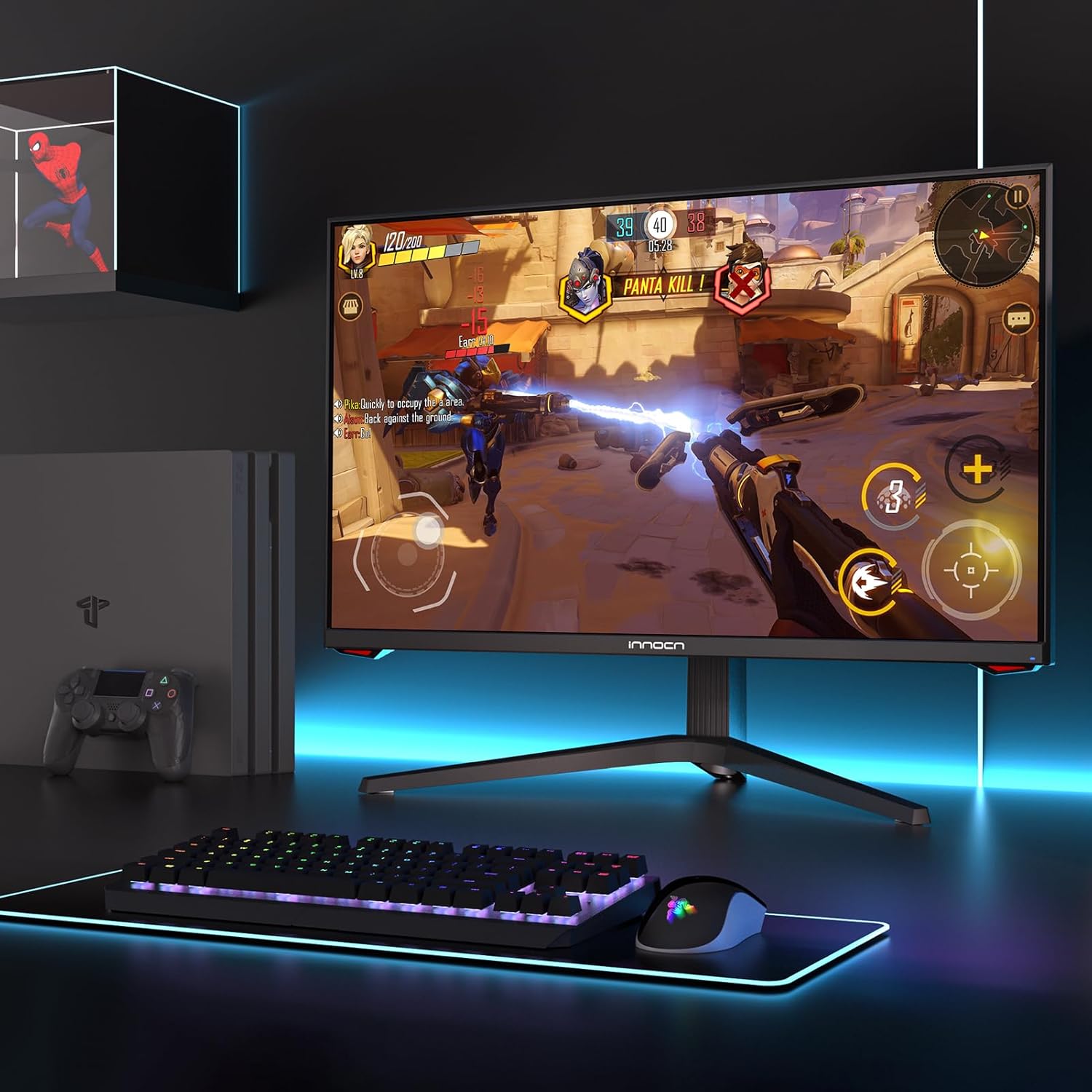 INNOCN 27 Inch QHD 2560 x 1440p 180Hz Fast IPS Gaming Monitor, FreeSync, 1ms, Extreme Low Motion Blur, 99% sRGB, 2 x HDMI 2.1 | 2 x DP 1.4 | Height/Pivot Stand, Black