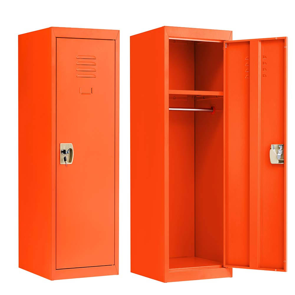 Superday Kid Locker Safe Storage Children Single Tier Metal Lockers - Orange F01001L