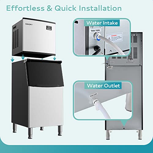 EUHOMY Commercial Ice Maker Machine