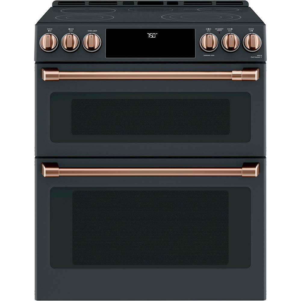 Cafe Brushed Bronze Front Control Electric Knobs and Handle Kit-CXFCEHKPMBZ