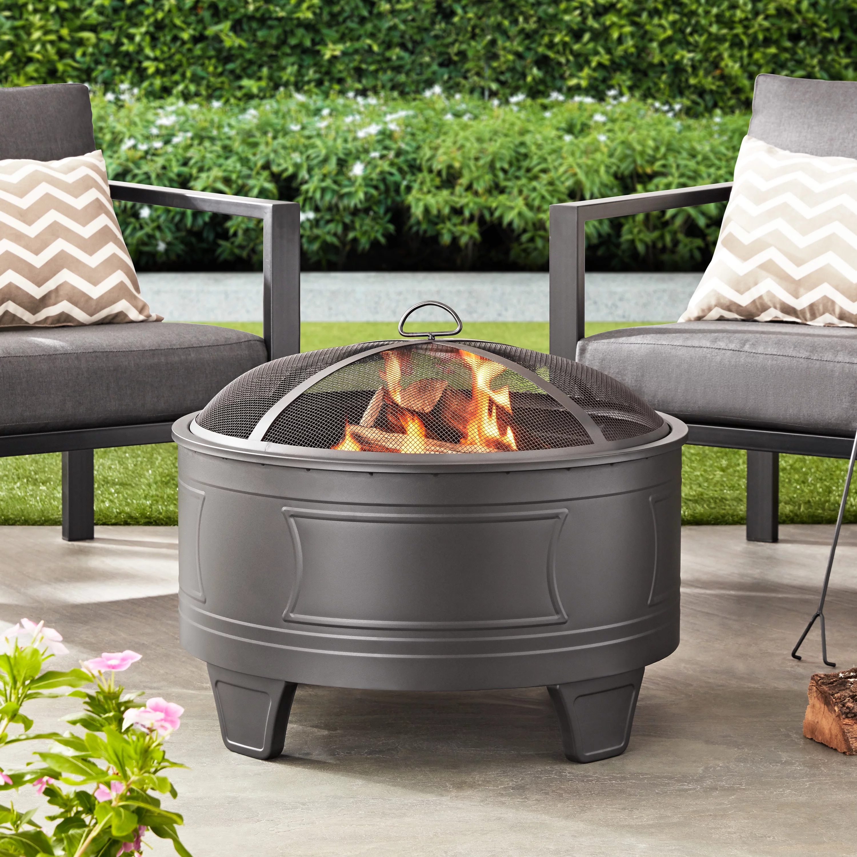 Better Homes & Gardens 26 Damon Deep Bowl Wood Burning Steel Fire Pit