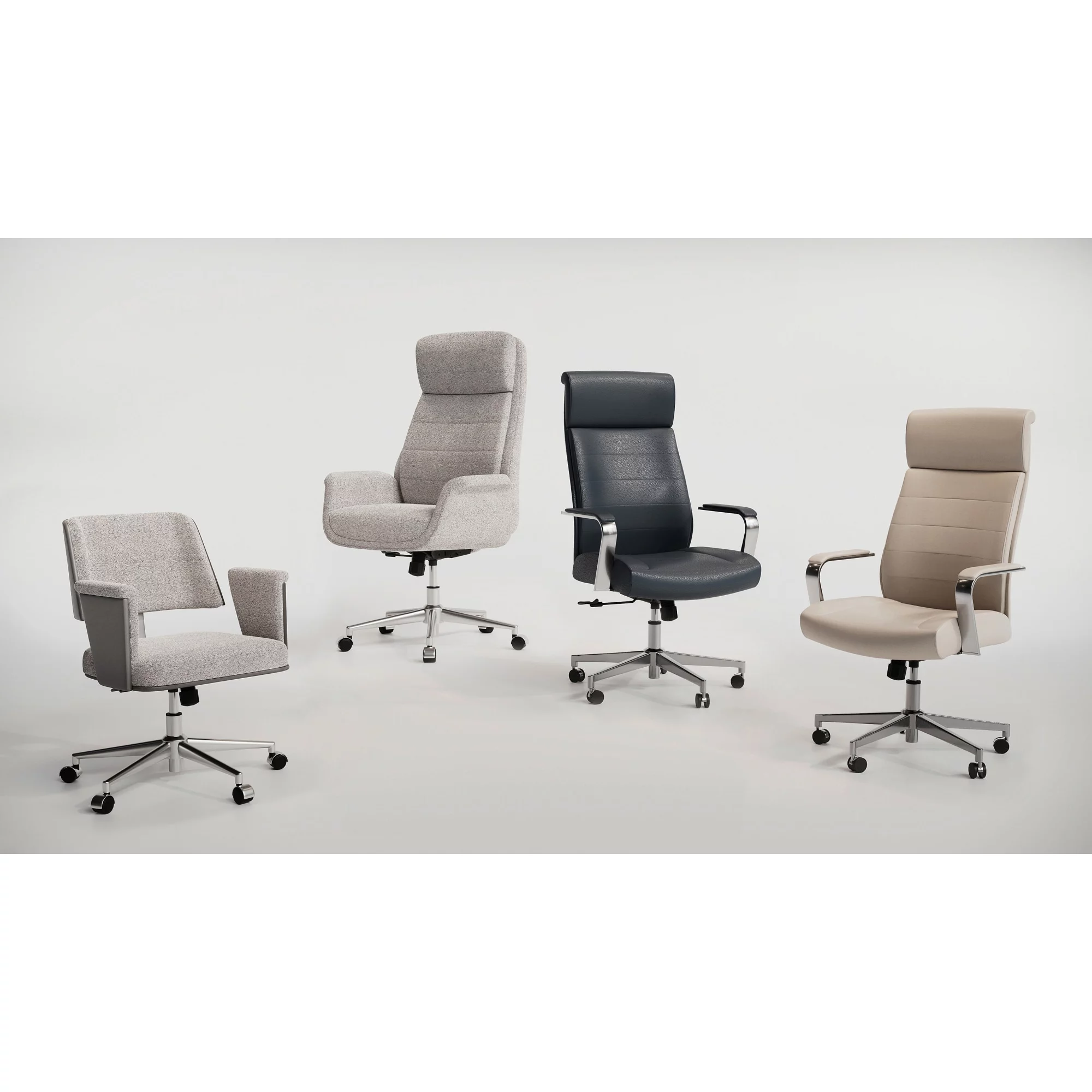 Realspace® Modern Comfort Modee Vegan Leather High-Back Executive Office Chair, Sand/Chrome, BIFMA Compliant