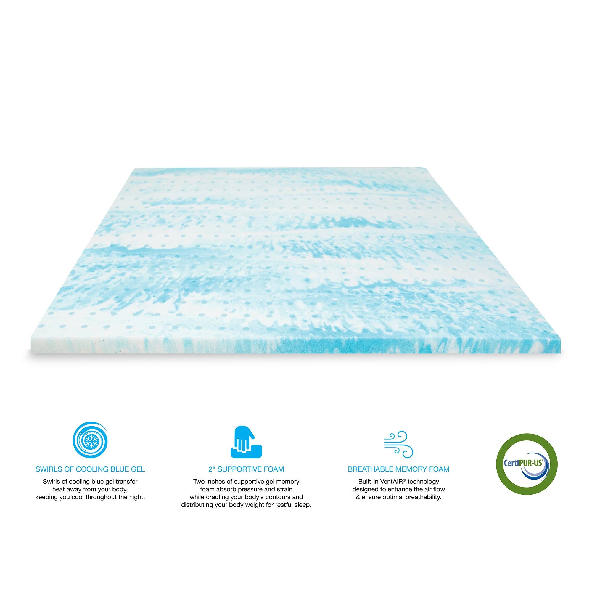 SensorPEDIC 2x22 Gel Swirl Memory Foam King Mattress Topper