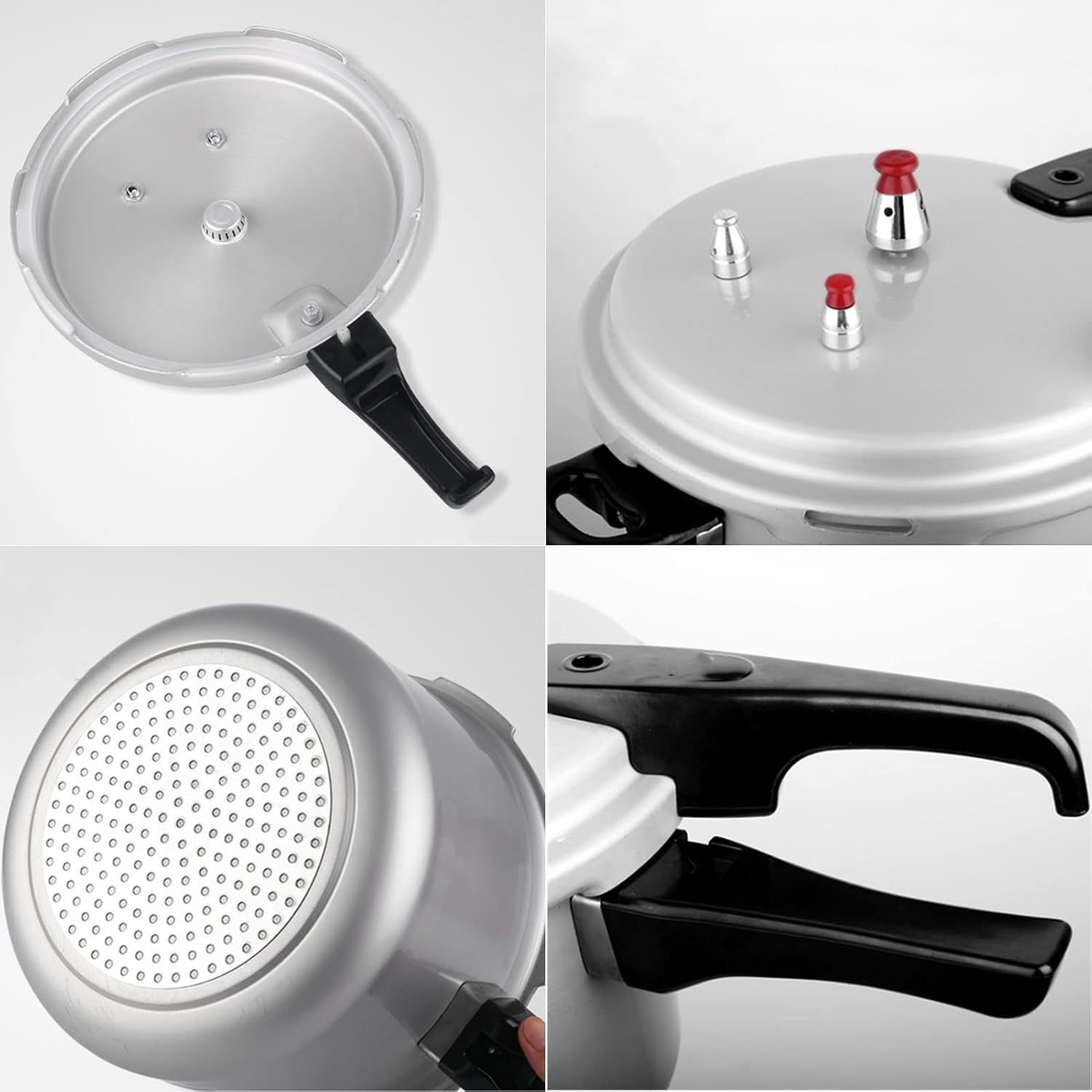 Small Aluminum Pressure Cooker Double Safety Valve for Quick Cooking of Meat, Soup, Rice for Gas Stove, Induction Cooker