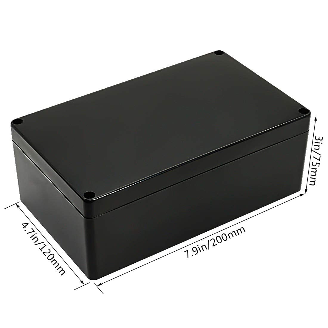 LeMotech ABS Plastic Electrical Project Case Power Junction Box, Project Box Black 10.4" x 7.2" x 3.7" (263 x 182 x 95 mm)(Pack of 1)