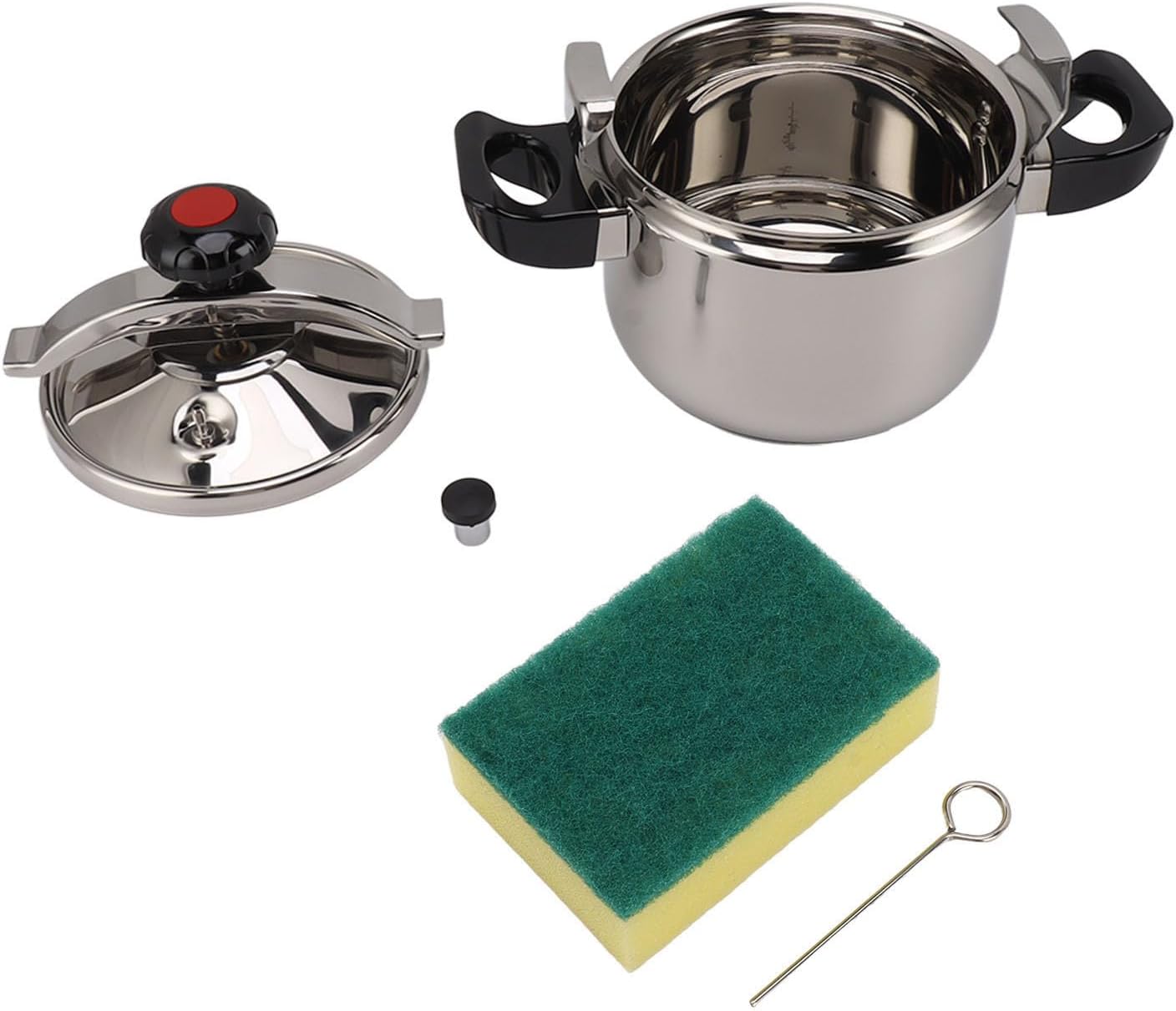 Pressure Cooker, Double Bottom Stainless Steel Pressure Cooker Multi Functional for Induction Stove (11L)