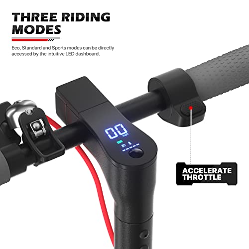 MoNiBloom E-Scooter Electric Kick Scooter w/LED Display and Bluetooth APP, Portable Folding Commuting Scooter for Adults & Teens