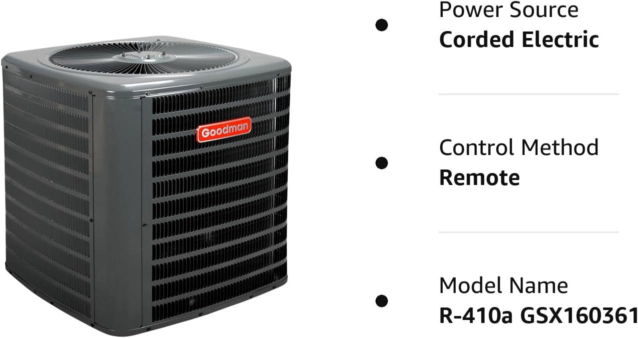 Goodman R-410a GSX160361 Air Conditioner, Gray
