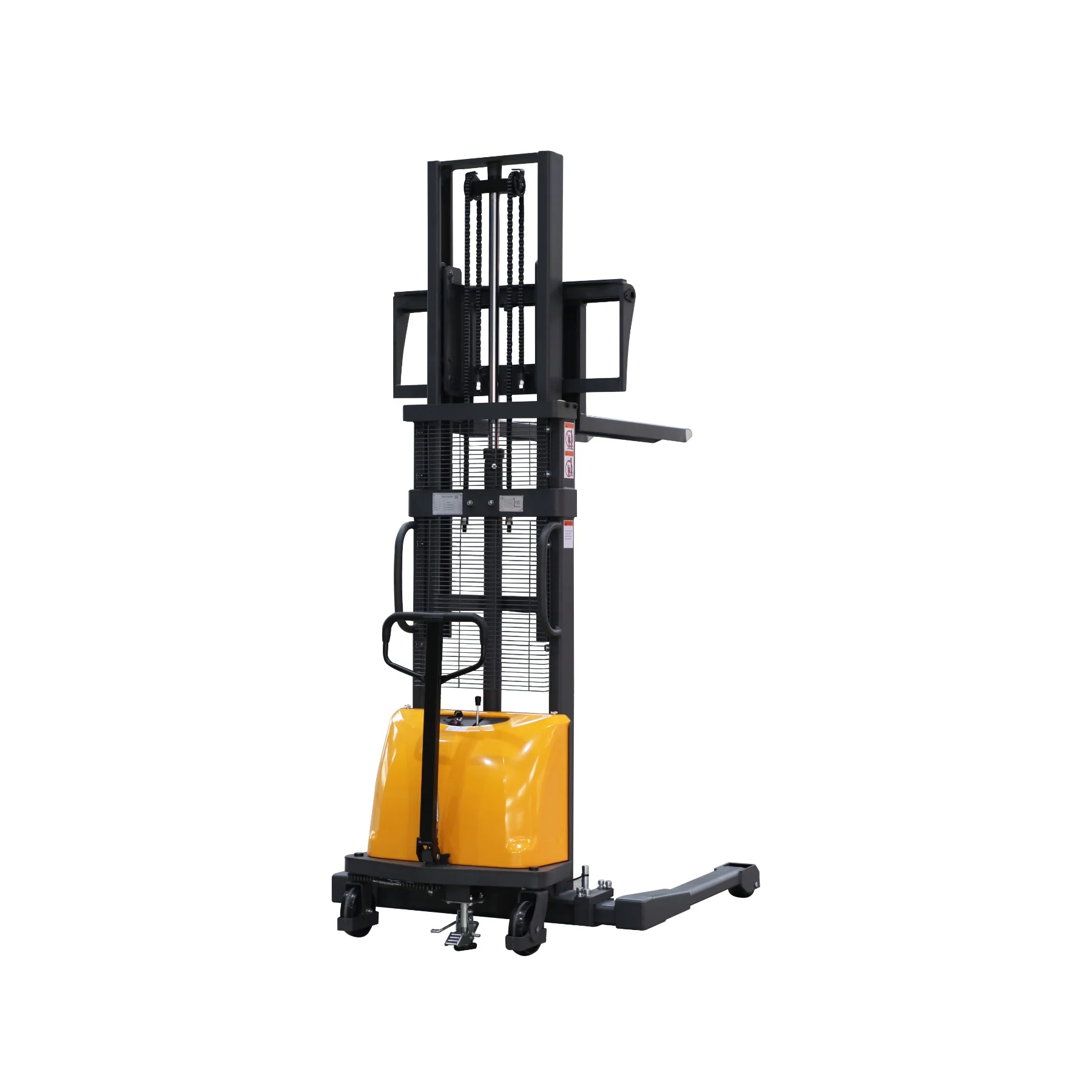 APOLLOLIFT 3300lb Cap. Semi-Electric Pallet Straddle Stacker with Adjustable Fork 98" Raised Height