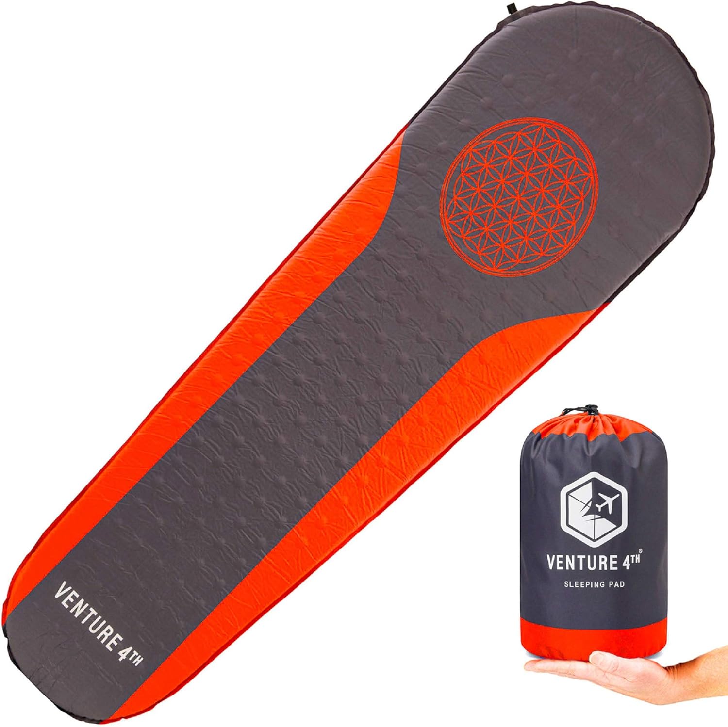VENTURE 4TH Self Inflating Sleeping Pad - No Pump or Lung Power Required - Warm, Quiet, Supportive Mattress for a Comfortable Night's Sleep - Compact Ultralight Mat - Ideal For Backpacking and Camping