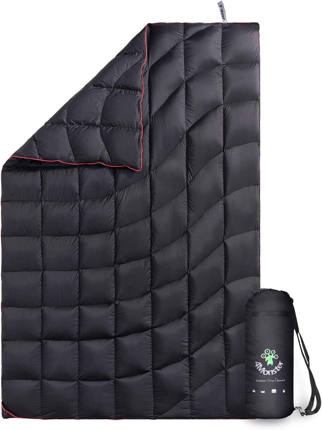 4Monster Outdoor Down Blankets Camping Blanket 650 Fill Travel Down Quilt Compact Waterproof for Picnics, Beach Trips, Camping and Backpacking