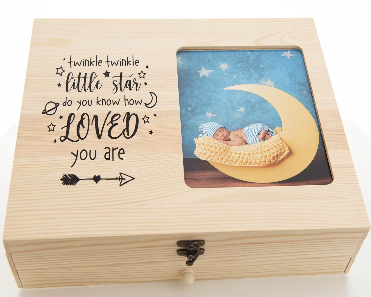 Baby Keepsake Box Keepsake Box, Baby Milestone Cards, New Baby Storage Birth Organizer, Save Your Girl or Boy First Year Baby Memory Pack of 2