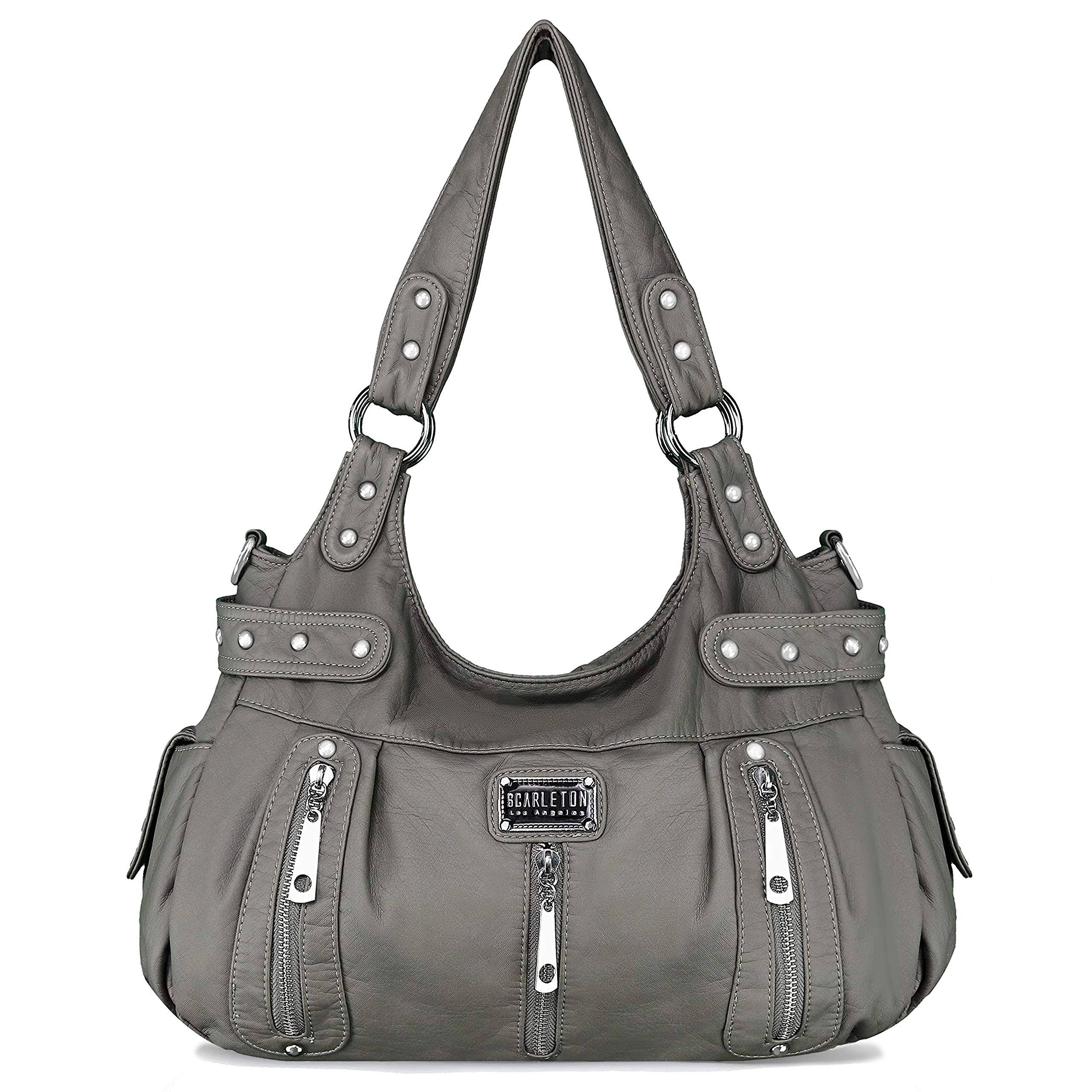 Scarleton 3 Front Zipper Washed Shoulder Bag H1292