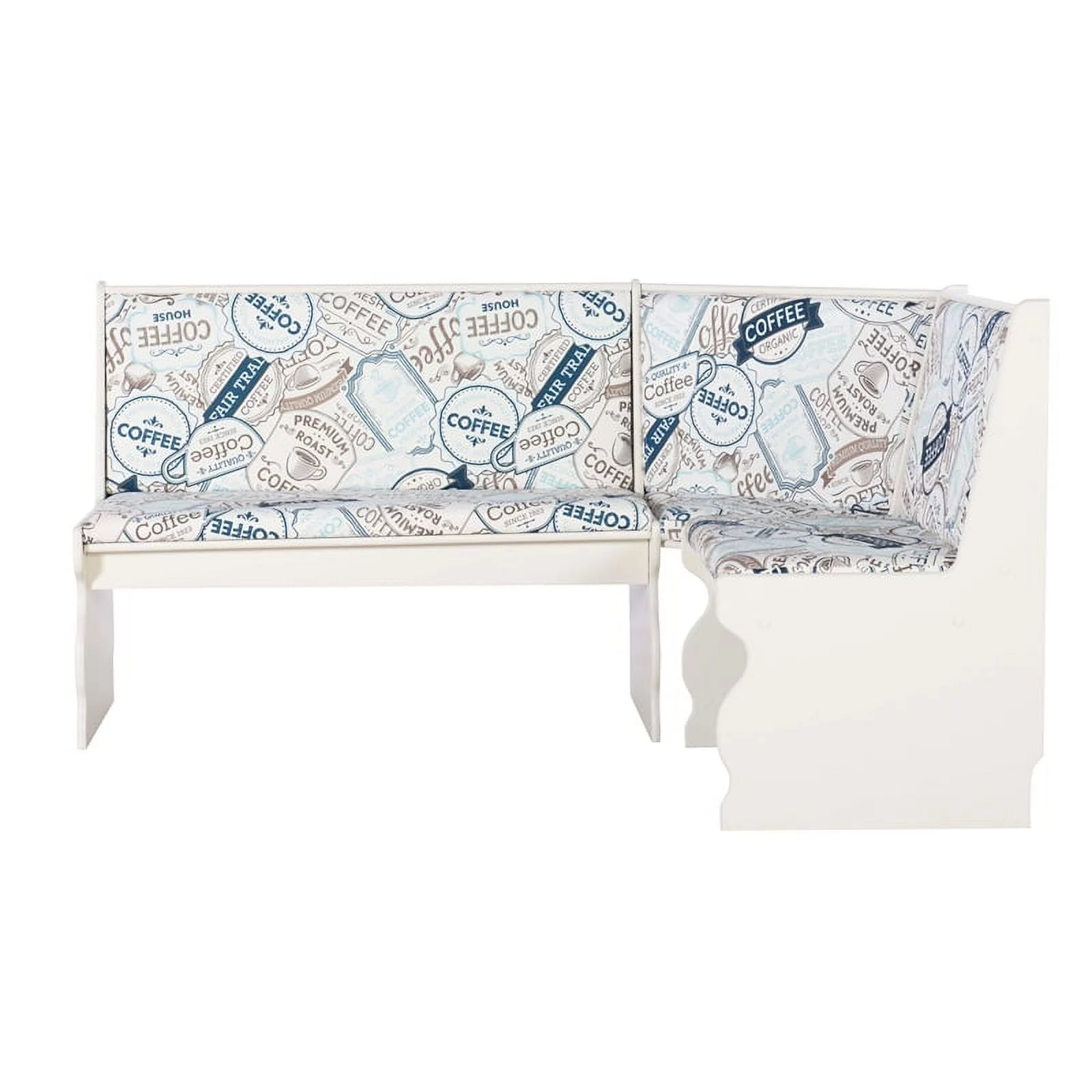 Linon Natasha Wood Corner Nook Dining Set in White