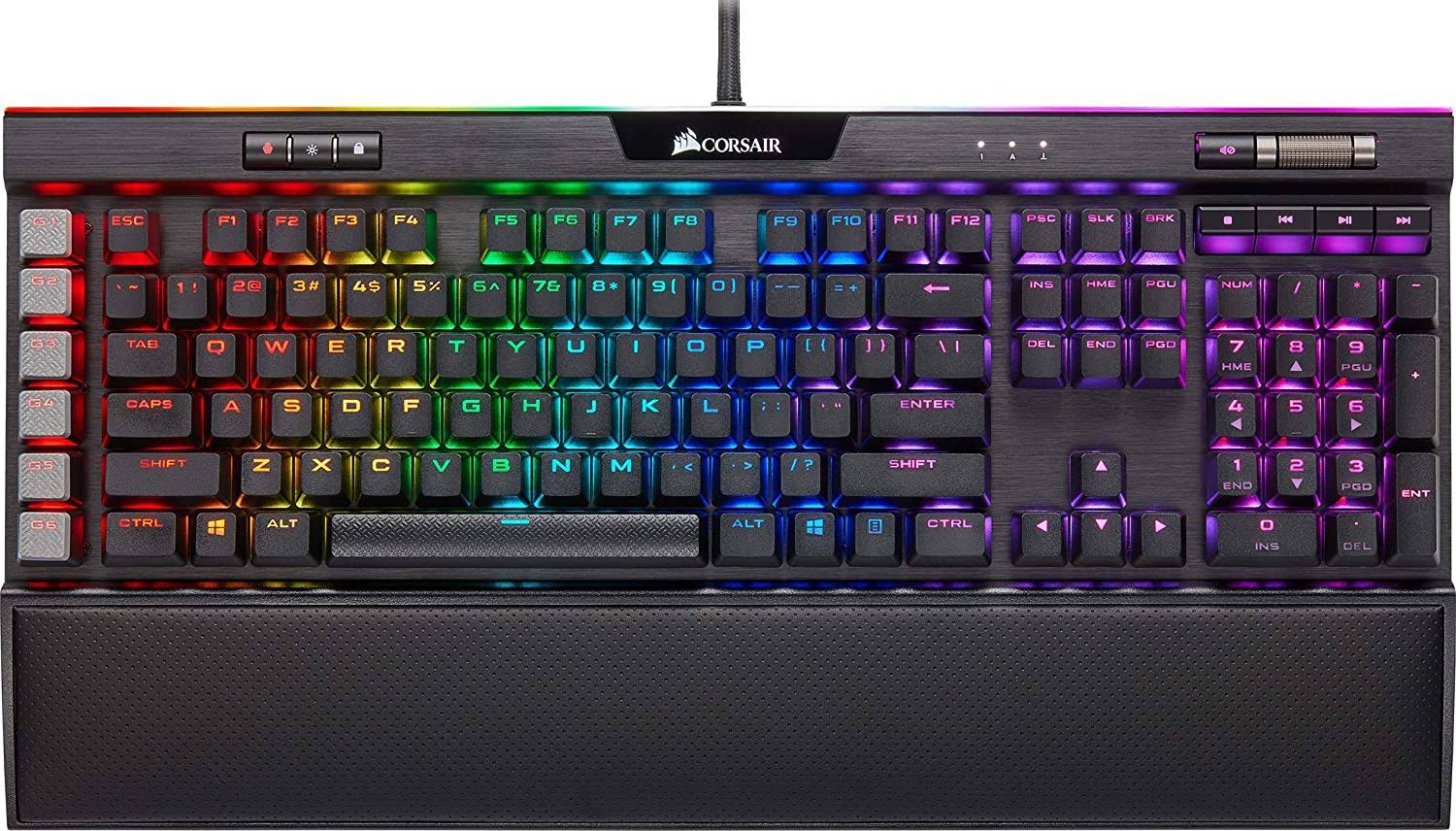 Corsair K95 Platinum XT RGB Mechanical Gaming Keyboard (Cherry MX RGB Speed Keys: Linear and Rapid, per Key Multi-Colour RGB Bac
