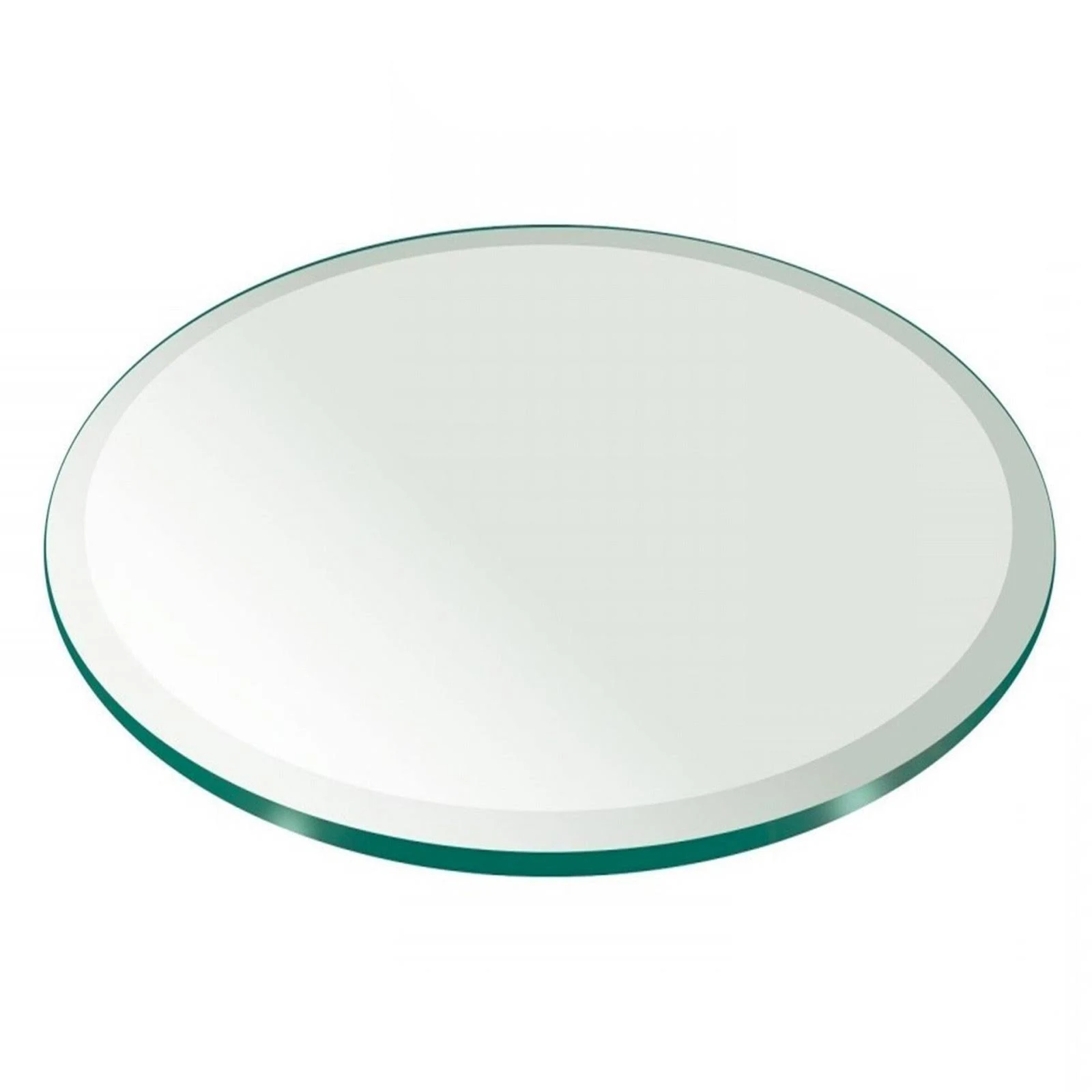 All Safe Glass 24x22 Round Tempered Glass Table Top 1/2x22 Thick Bevel Edge - Clear
