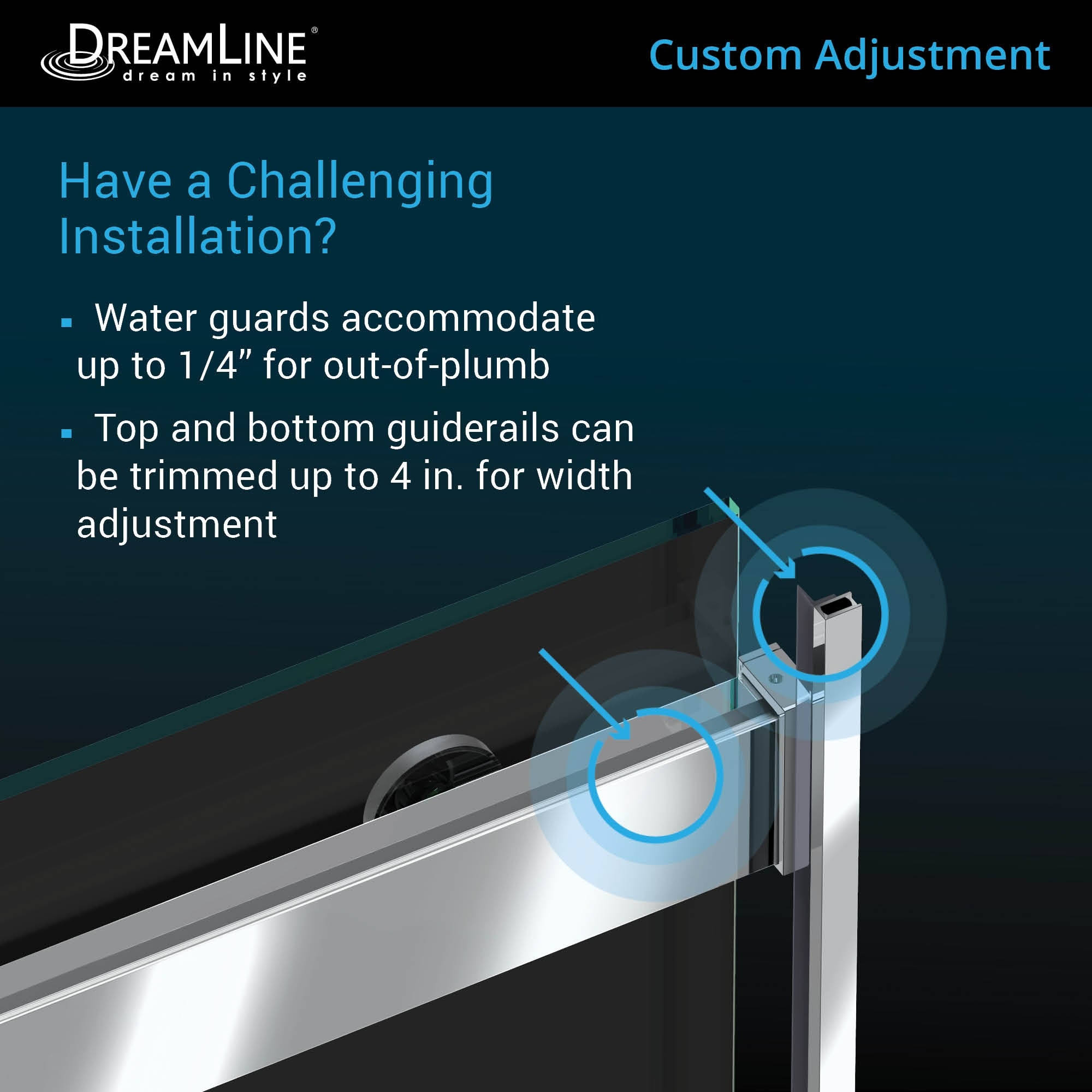 DreamLine Essence Collection 56-60 in. W x 76 in. H Frameless Bypass Shower Door in Satin