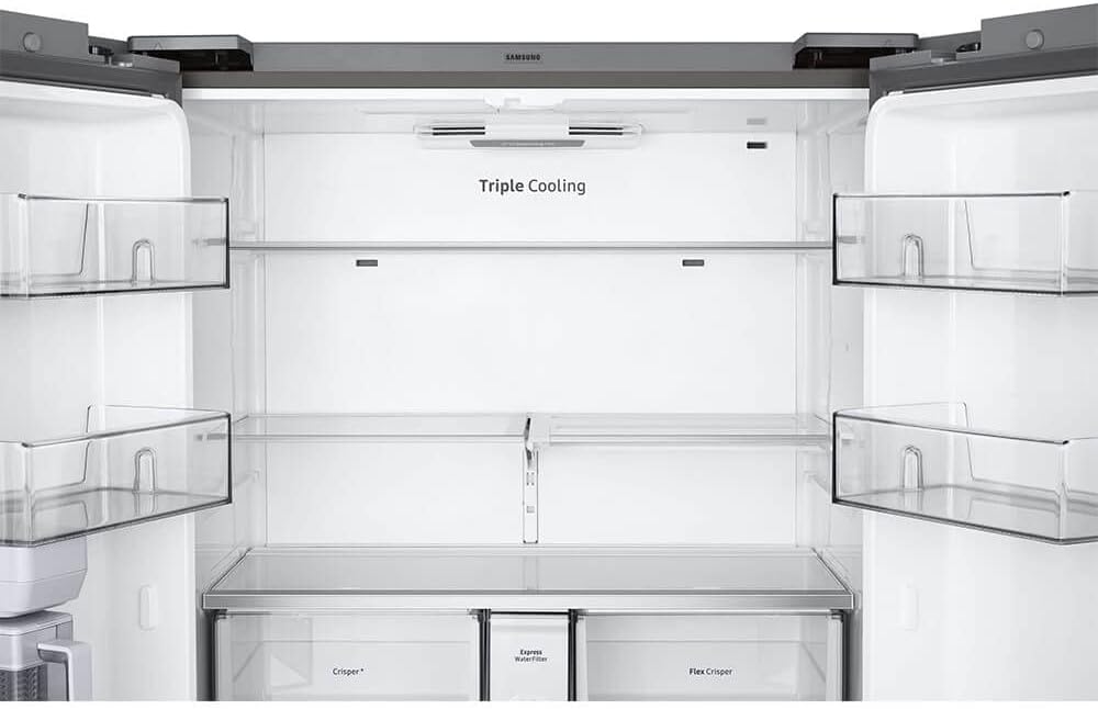 Samsung - RF29A9071SR - 29 cu. ft. Smart 4-Door Flex™ refrigerator featuring Family HubTM with Beverage Center and Dual Ice Maker with Ice Bites in Stainless Steel