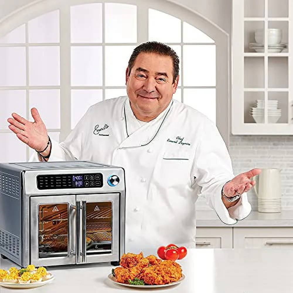 Emeril Everyday Emeril Lagasse 26 QT Extra Large Air Fryer, Convection Toaster Oven with French Doors, Stainless Steel