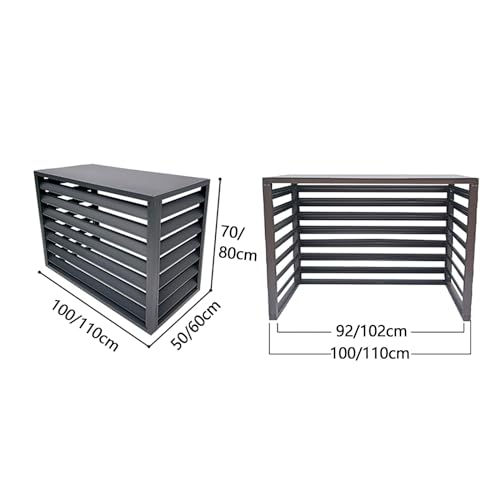 KAXLDHH Aluminum Central Air Conditioner Protection Cover, Outdoor Freestanding Privacy Screen Fence Panels Trash Can Enclosure Flower Stand Decorative Outdoor AC Unit Cover Pool Equipment Enclosure