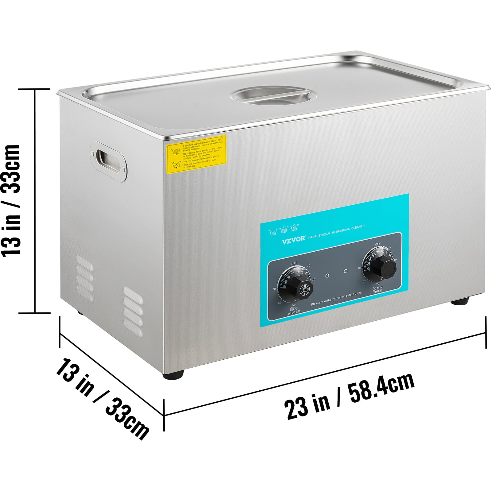 VEVORbrand 30L Ultrasonic Cleaner 304 Stainless Steel Professional Knob Control Ultrasonic Cleaners with HeaterTimer for Jewelry Watch Glasses Circuit Board Dentures Small Parts Dental Instrument