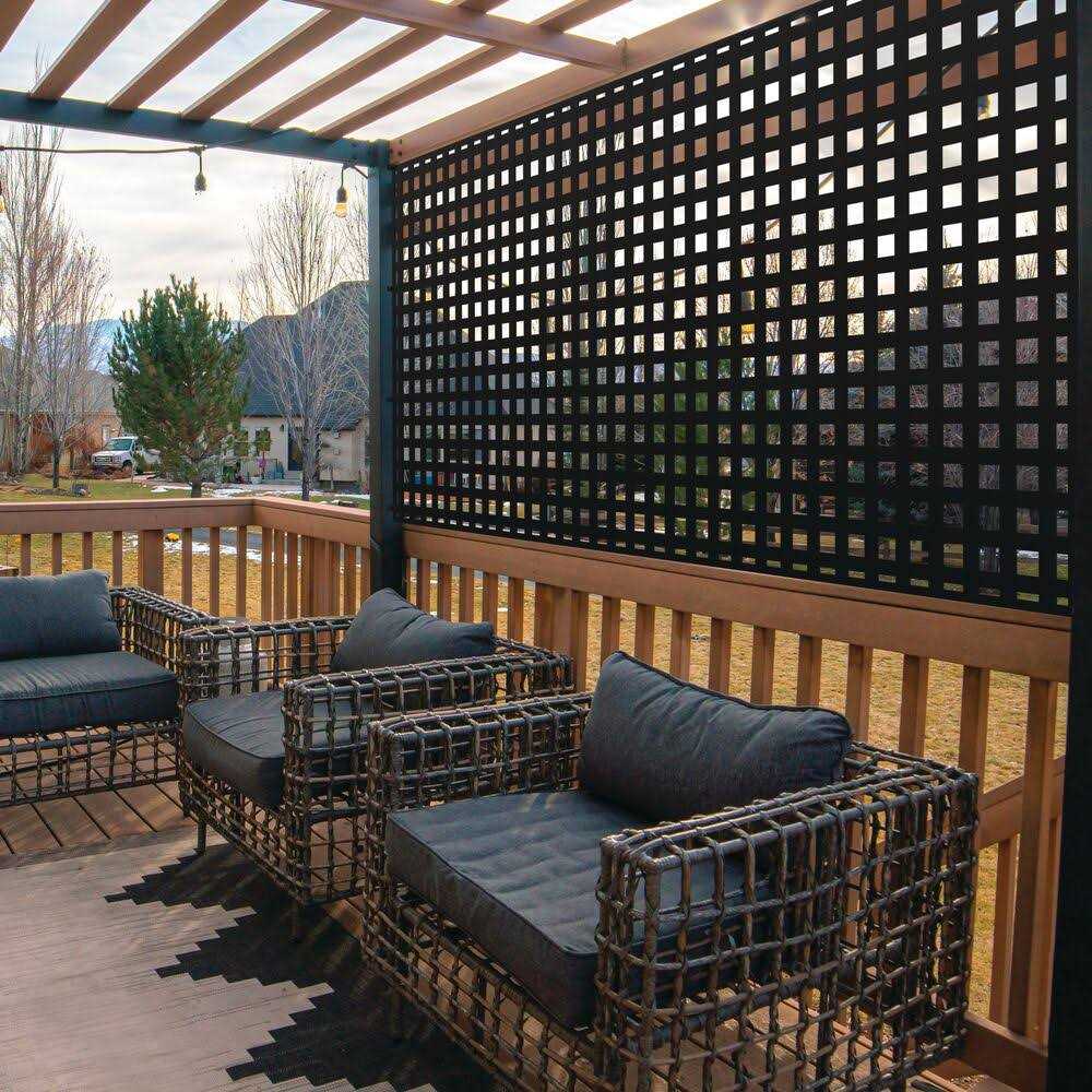 Barrette Outdoor Living 4 ft. x 8 ft. Black Square Privacy Vinyl Lattice 73053435 - Shop Hardware Tools Online Store