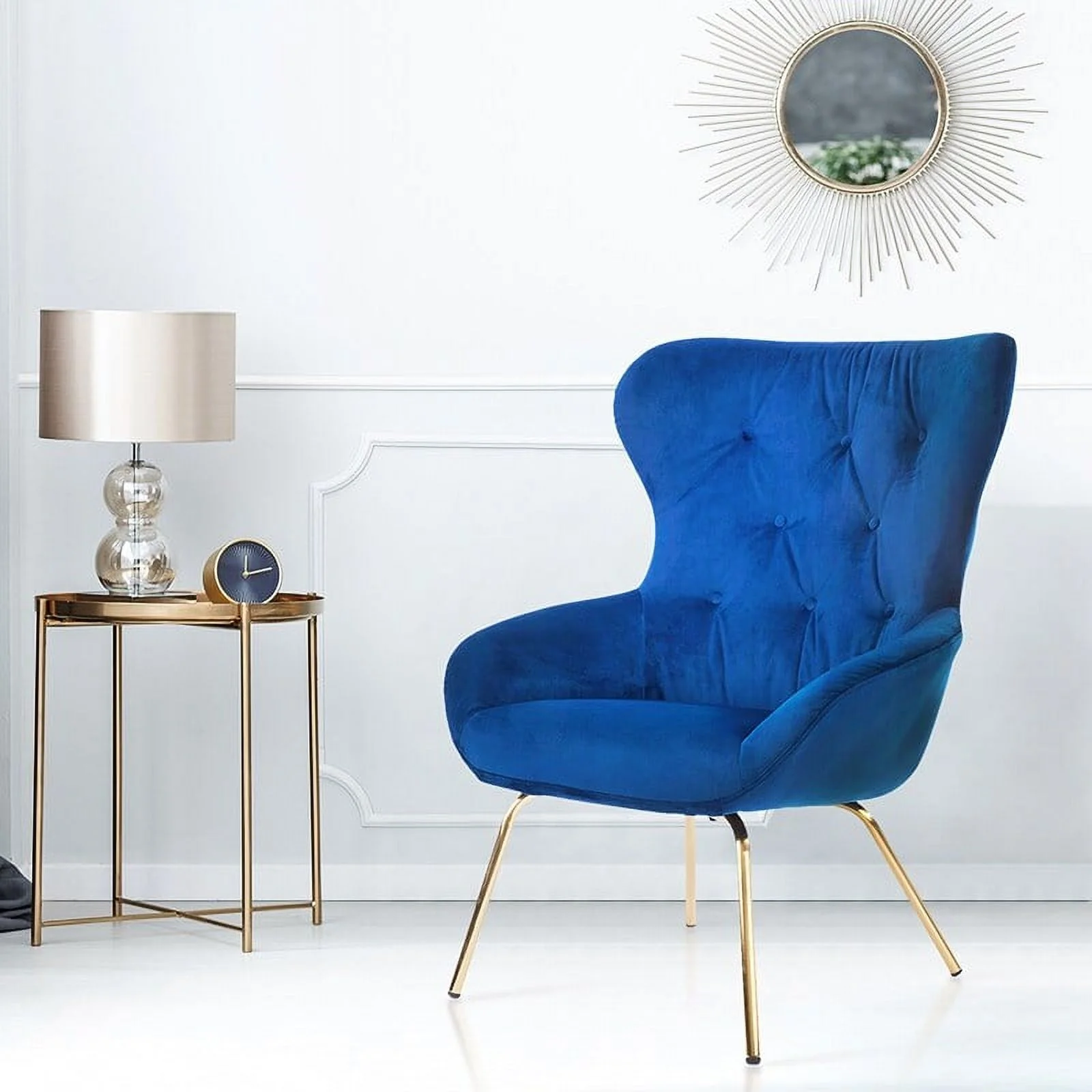 Furniture of America Waters Mid-Century Modern Blue Metal Office Chair by