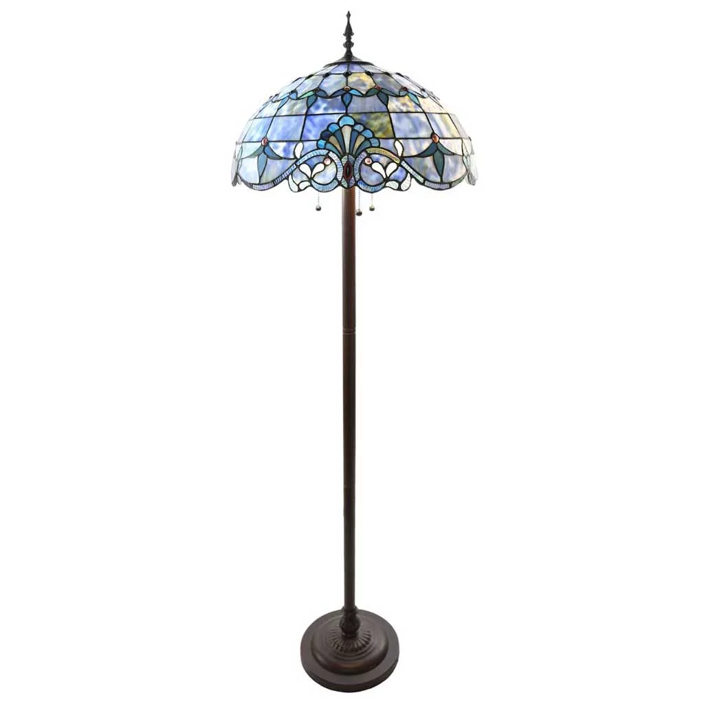 River of Goods Blue Allistar 64"H Stained Glass Floor Lamp
