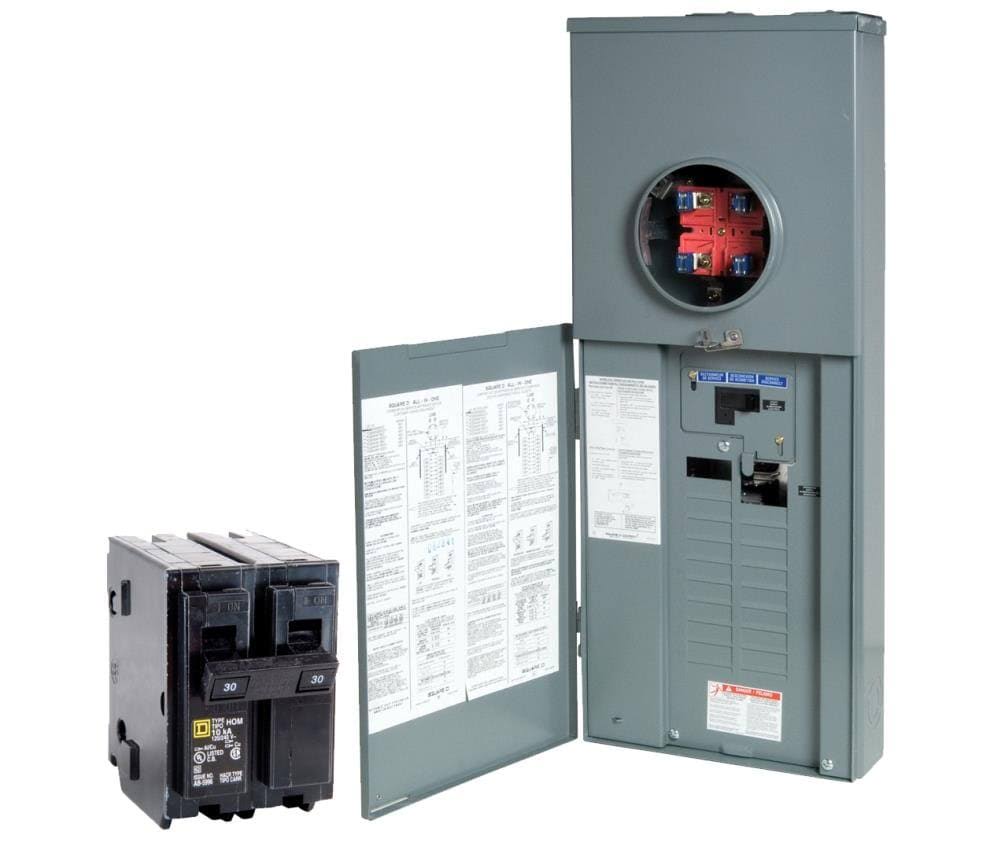 Square D 40-Circuit 20-Space 200-Amp Main Breaker Load Center (Value Pack) - Megean