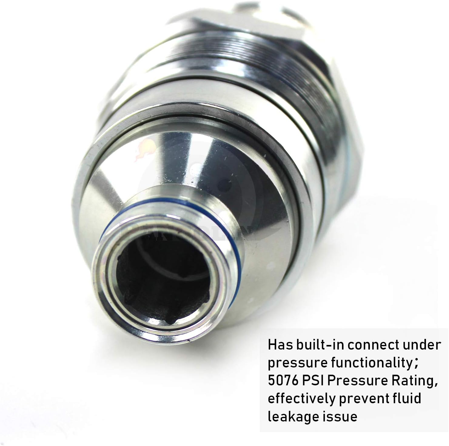 AT406475 7246802 Hydraulic Female Flat Face Quick Connect Coupler 48mm Thread Diameter Hydraulic Coupler for Bobcat John Deere Skid Steer Loader 318E 319E 320E 323E 326E 328E 329E 332E Spare Parts Pack of 2