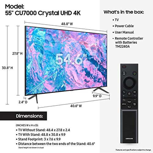 SAMSUNG LED 4K Crystal UHD Smart TV UN50CU7000FXZA