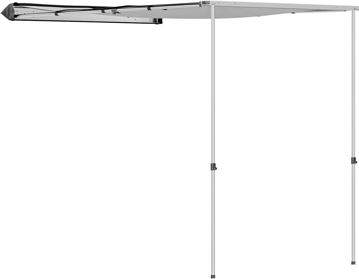 VEVOR Car Side Awning, 4.6'x6.6', Pull-Out Retractable Vehicle Awning Waterproof UV50+, Telescoping Poles Trailer Sunshade Rooftop Tent w/ Carry Bag for Jeep/SUV/Truck/Van Outdoor Camping Travel, Grey