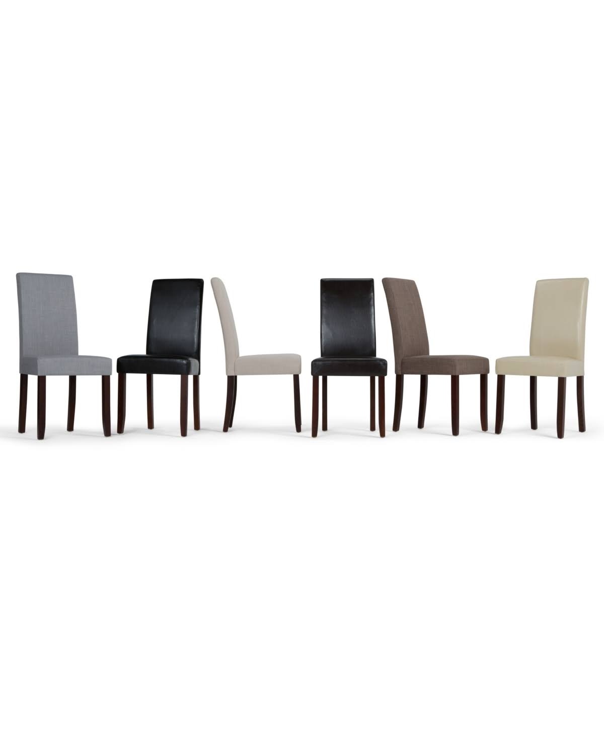 Simpli Home Acadian Faux Leather Parson Dining Chair - Satin Cream - Set of 2