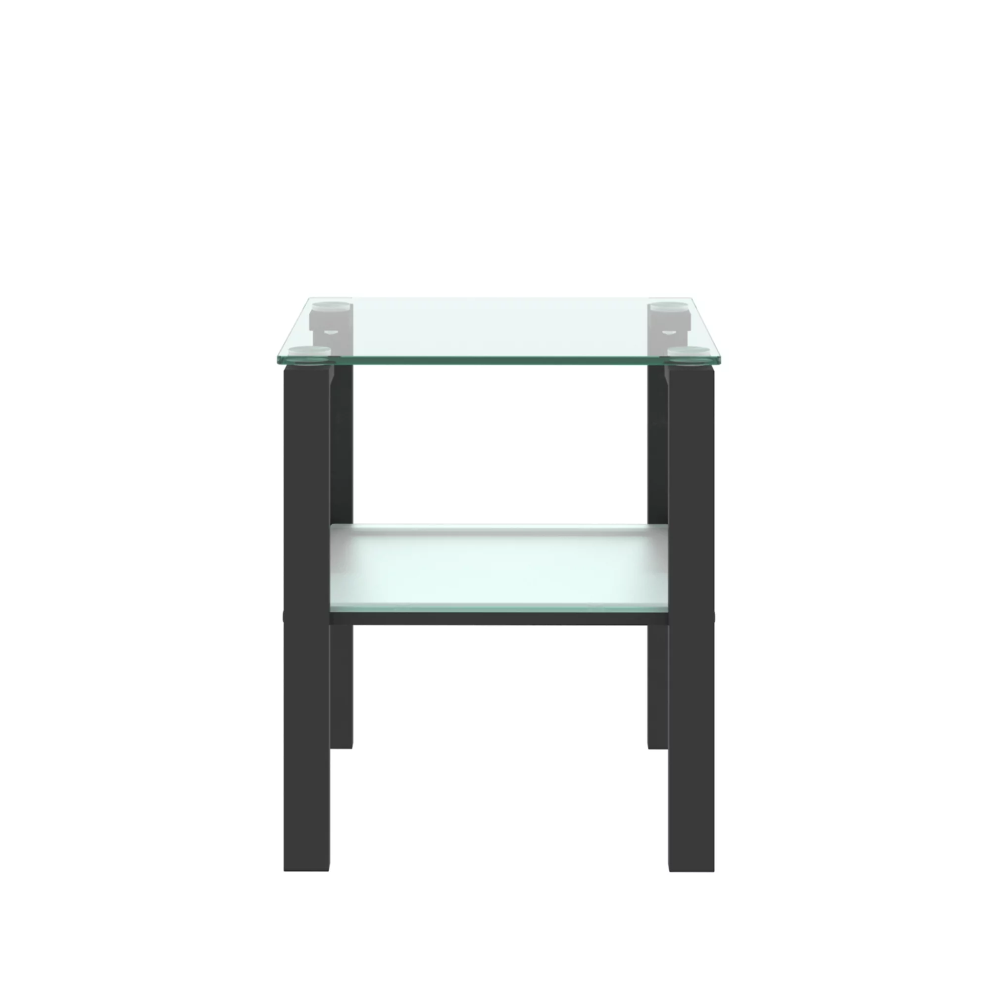 Ufurpie Set of 2 Tempered Glass End Table,Tea Table,Coffee Table,Square Side Table for Living Room,OfficeBlack