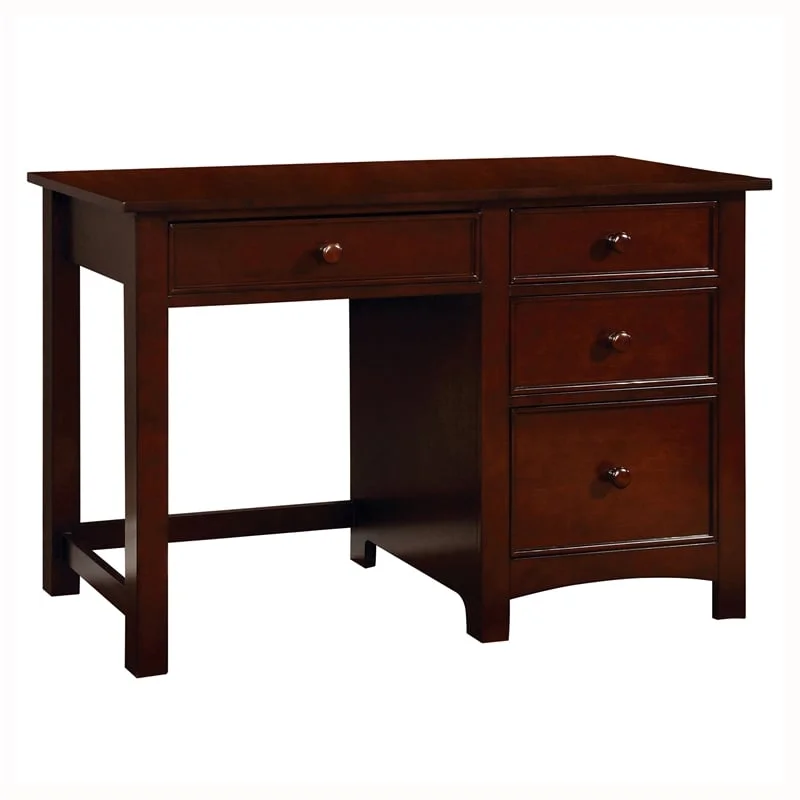 Bowery Hill Transitional Solid Wood Kids Desk in Cherry Finish