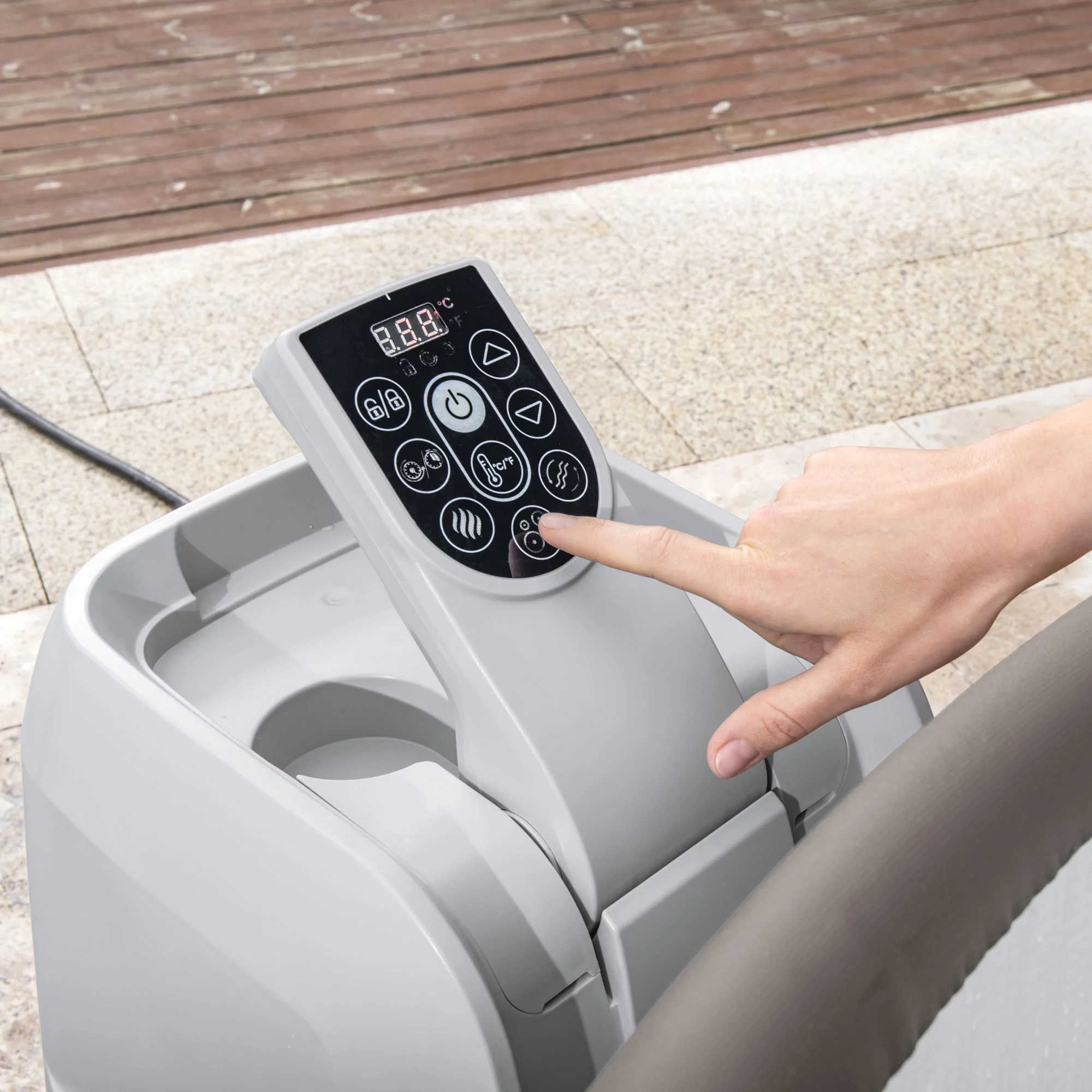 Coleman SaluSpa Napa AirJet Inflatable Hot Tub with 180 Soothing Jets, Gray
