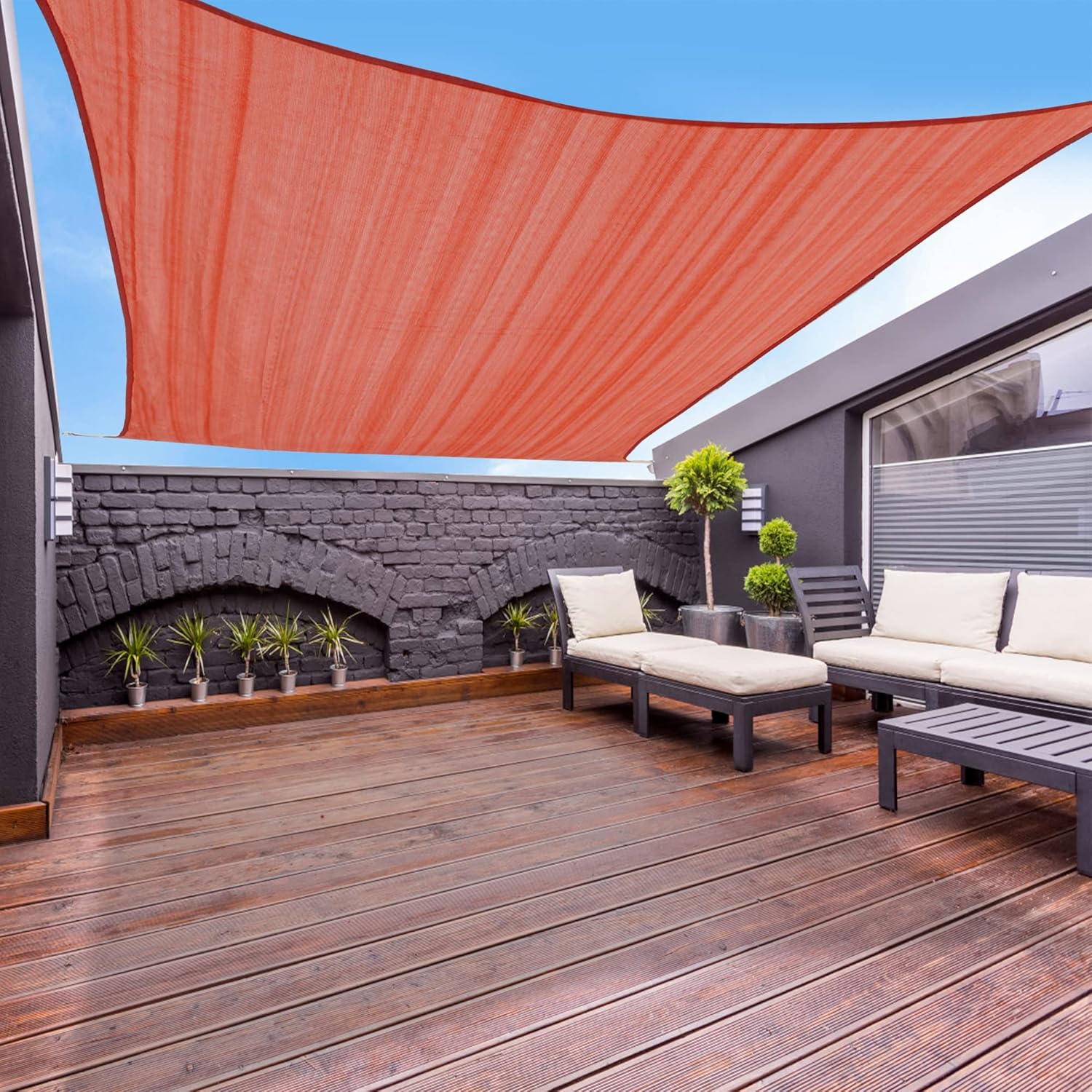 Garden expert 20'x20' Sun Shade Sail Sand Large Square Canopy Sail Shade Cloth for Patio Garden Outdoor Backyard