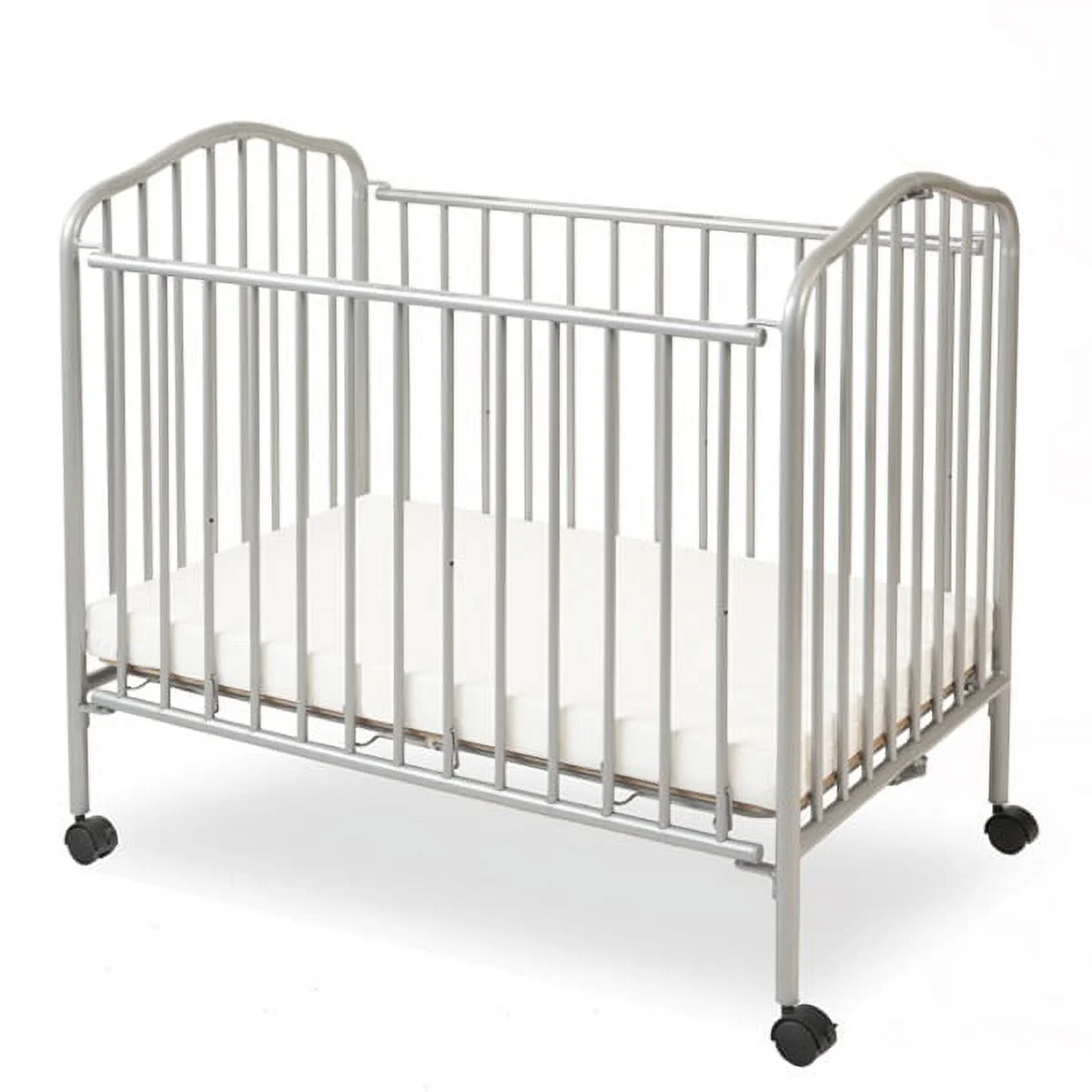 LA BABY Mini/Portable/Compact Crib, Pewter