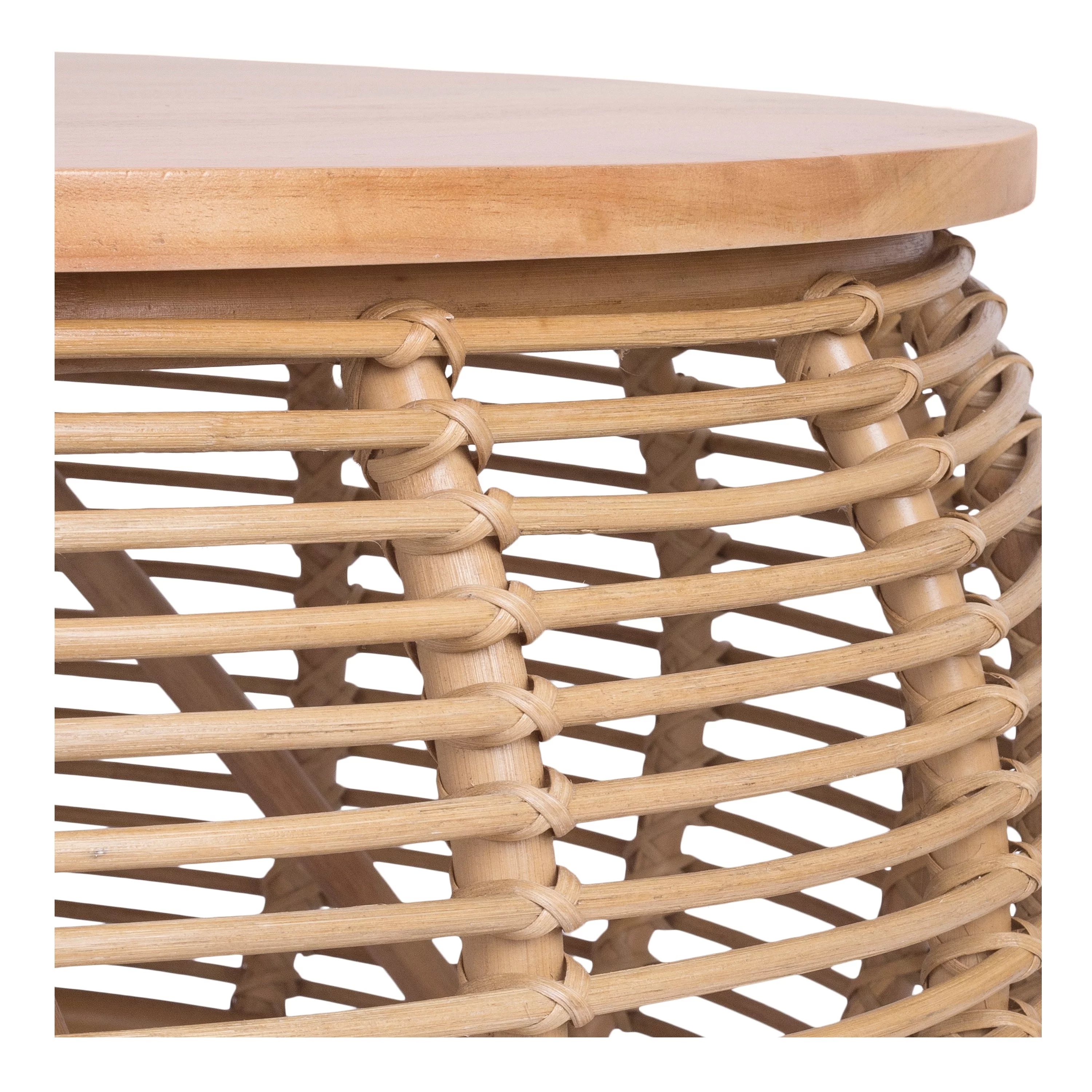 The Curated Nomad  Doolittle Round Rattan Coffee Table
