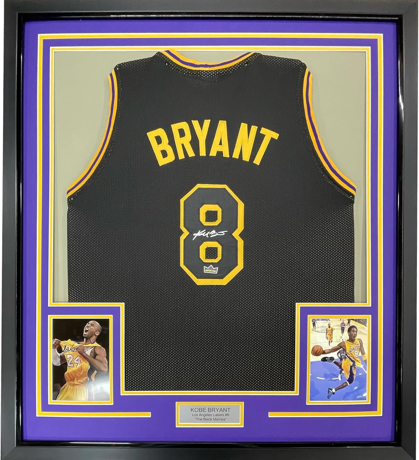 Framed Facsimile Autographed Kobe Bryant 35x39#8 Black Mamba Los Angeles LA Reprint Laser Auto Basketball Jersey