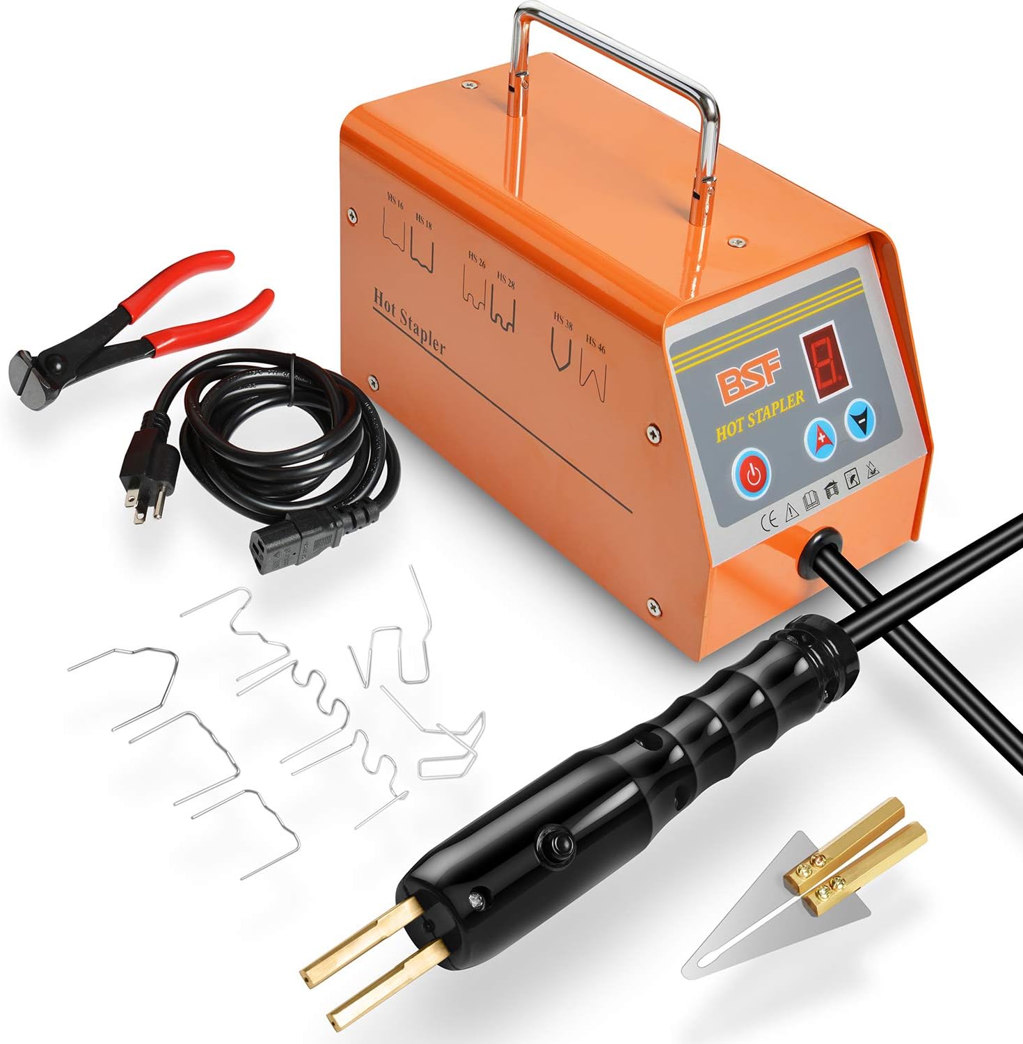 OIMERRY Plastic Welder Kit with 800pcs Hot Staples, 110V Hot Stapler Bumper Plastic Repair Welding Kit