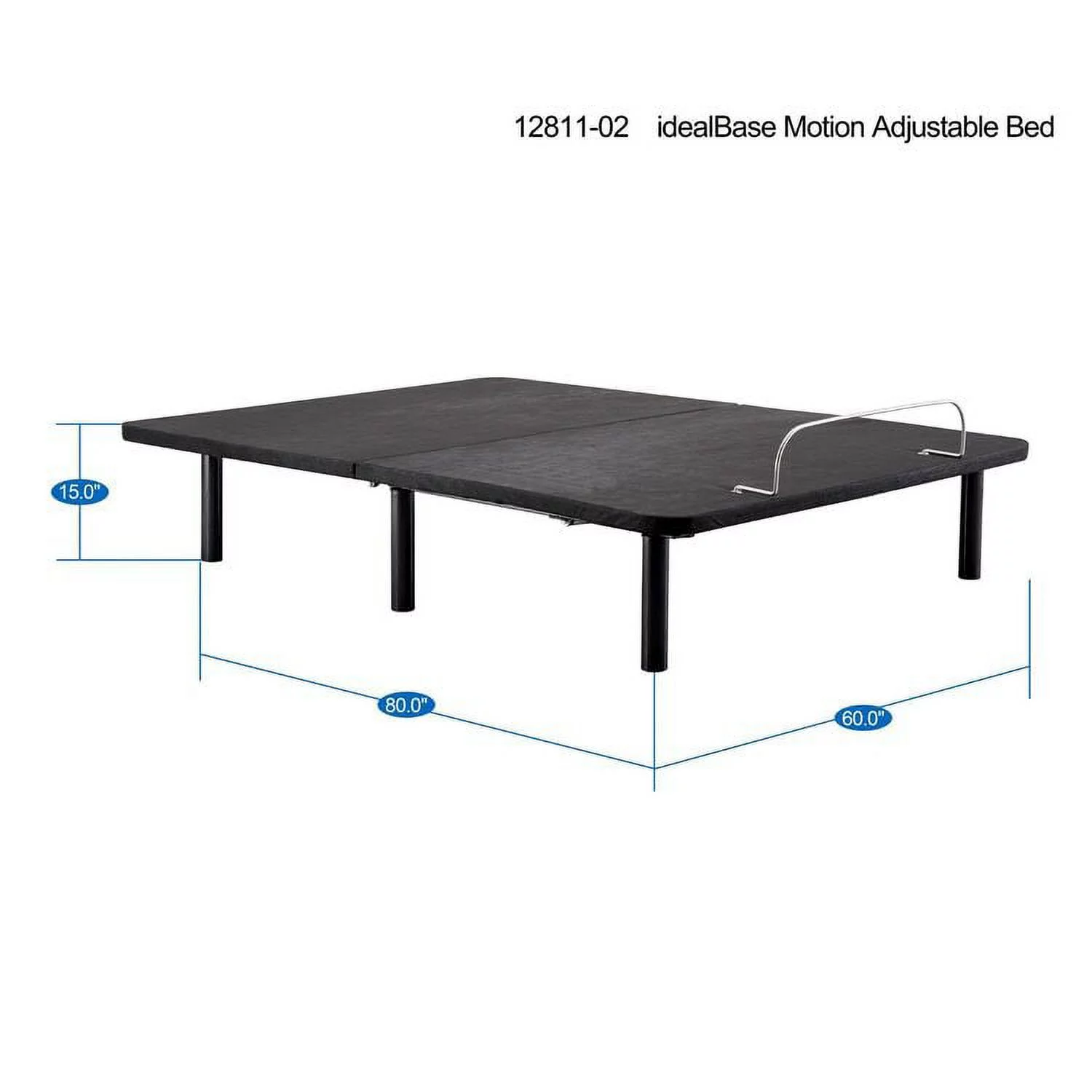 Serenity Deep Sleep Enabling 15" Height Adjustable Bed Frame Queen, Head & Foot Incline Adjustable Bed Base, Smart Bed, Adjustable Bed Frame with Remote, Anti-Snore, Zero Gravity Bed, Black