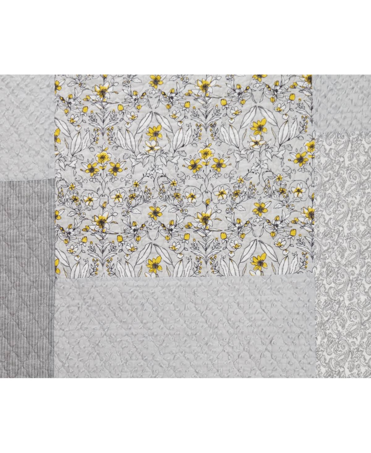 Jessica Simpson Silver Garden Quilt, Full/Queen Quilt, Grey