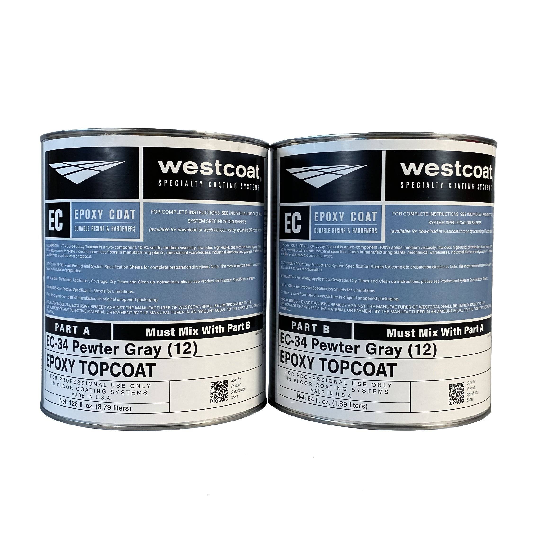 Westcoat EC-34 100% Solids Pigmented Epoxy Topcoat 1-1/2 Gallon Kit Deep Tan