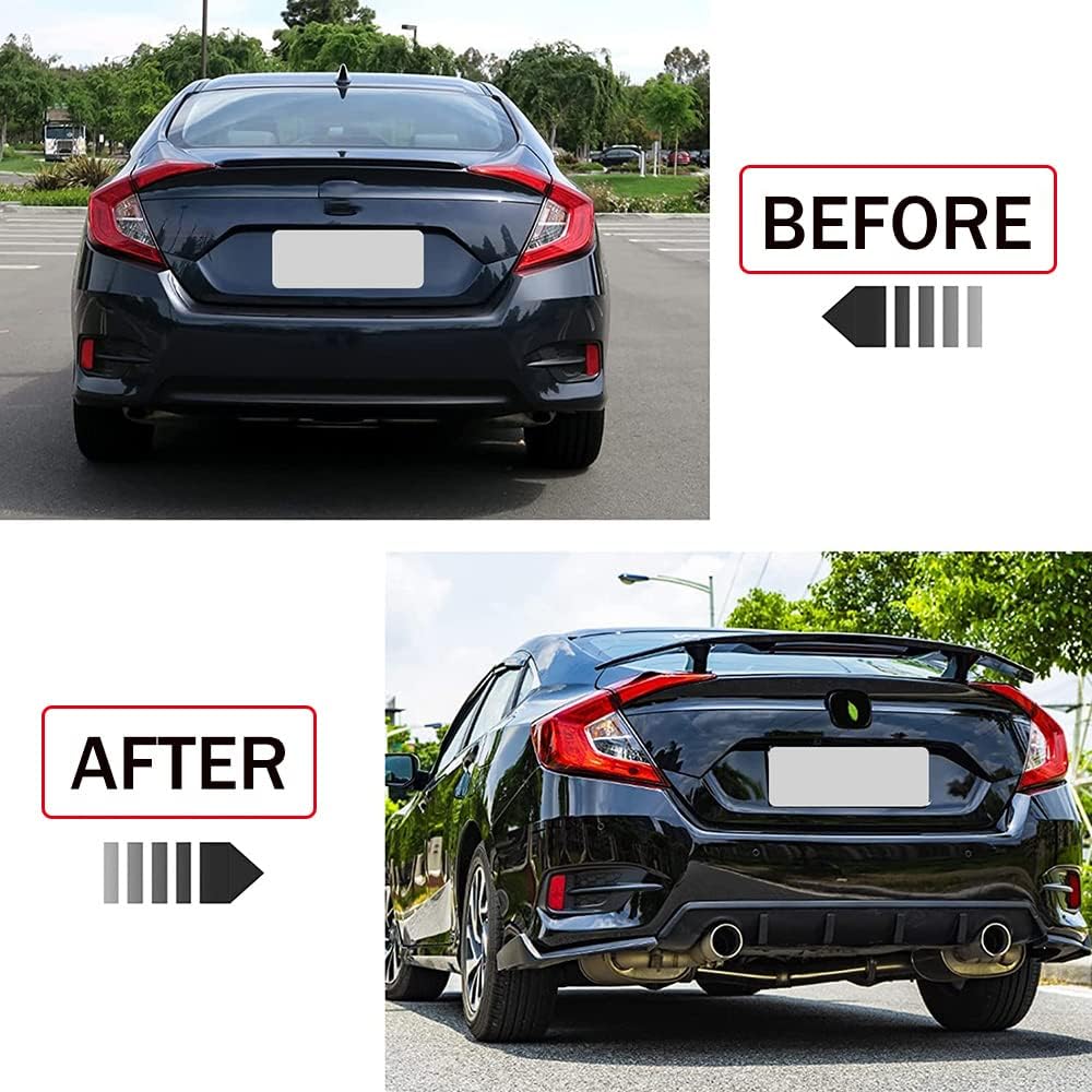 TWDRET Universal Rear Spoiler, GT Style ABS Racing Spoiler Wing Lightweight, Glossy Black Rear Trunk Spoiler Wing Lid Tail Deck