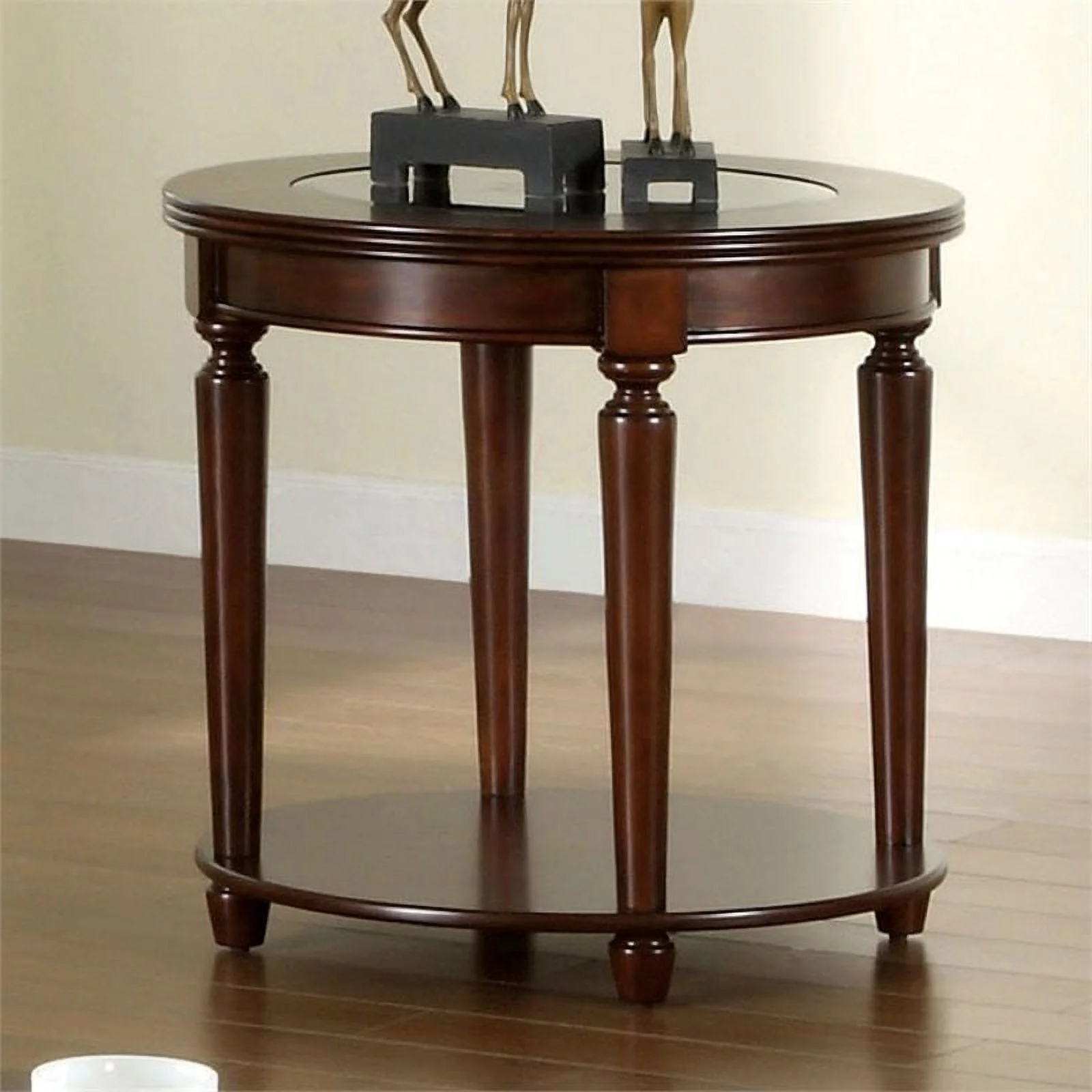 Furniture of America Chrinus Transitional Wood 1-Shelf End Table in Dark Cherry