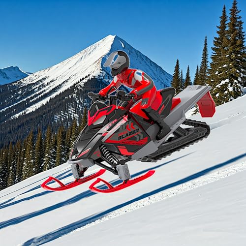 POCO DIVO Trail Blazer Snowmobile, 19” RC Tracked Snow Motorcycle Skimobile, 1/6 Racing Sports Motorbike, Dual Ski Snowboards Off-Road Sledge Motor Sled, Raido Control Tractor Rider Switchback Vehicle
